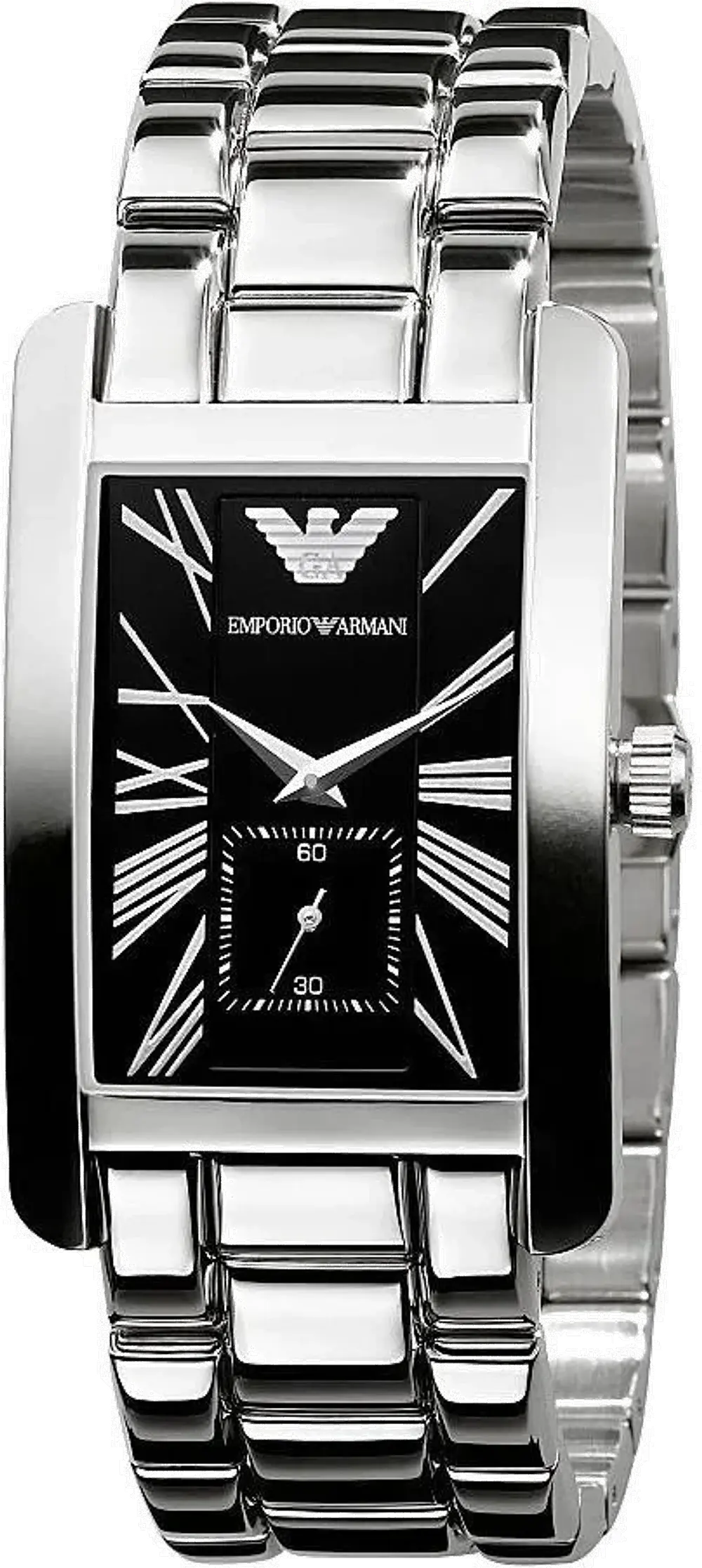 Montre Emporio Armani AR0156 Rectangulaire Acier Cadran Noir