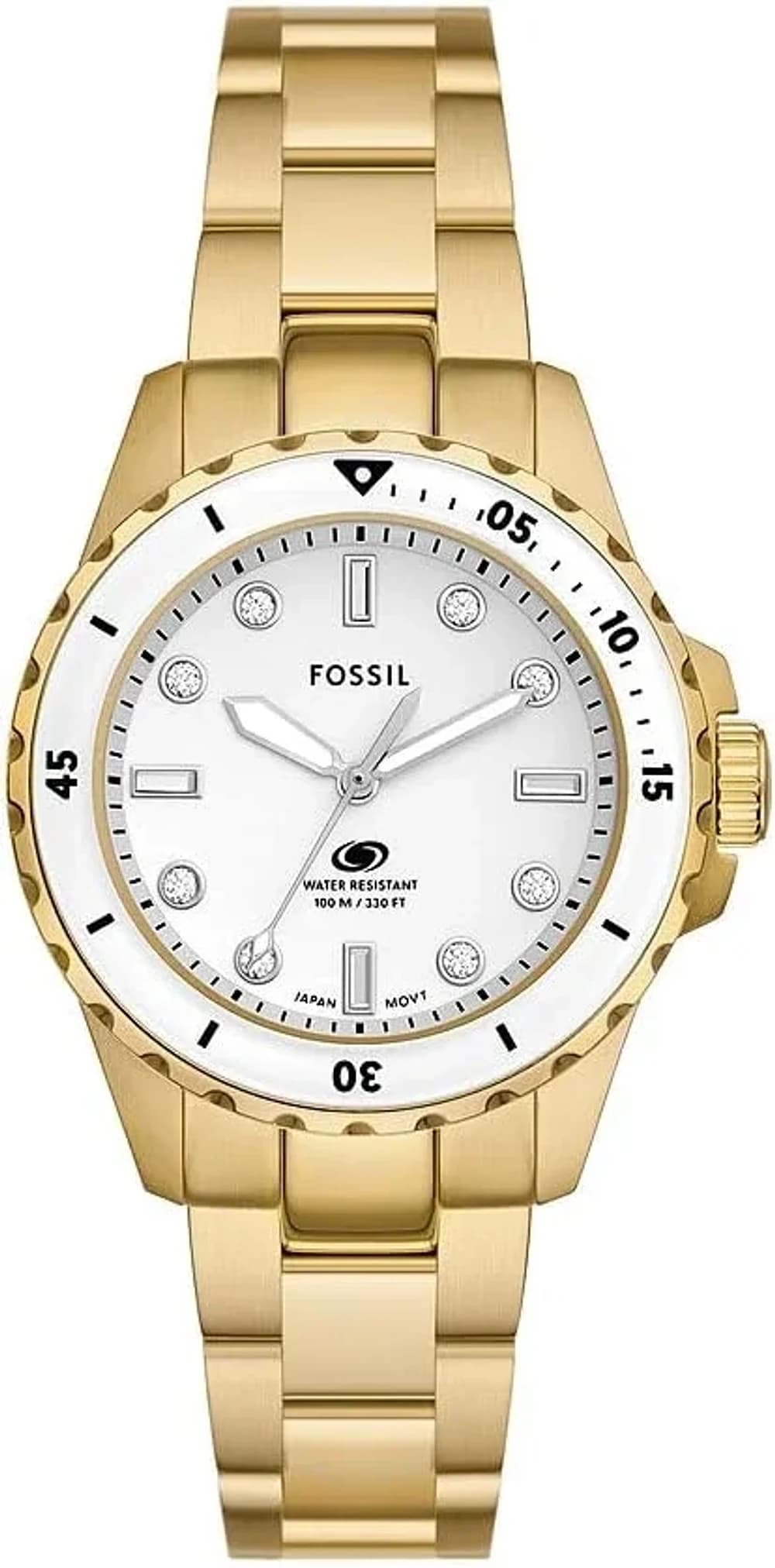 Fossil ES5350 Blue Dive Silver Dial Stainless Steel Women's Watch