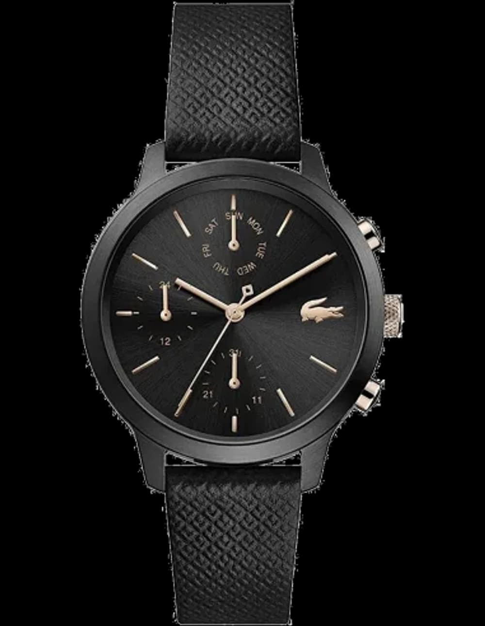 Lacoste Chrono 12.12 2001153 Black Calf Leather Women's Watch