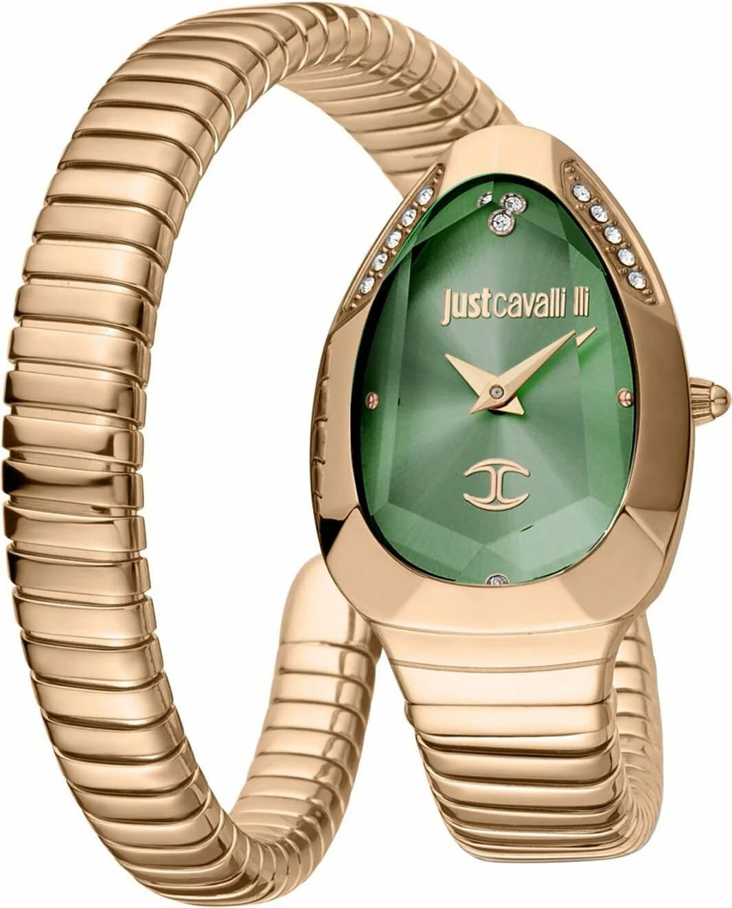 Just Cavalli JC1L208M0055 Signature Snake Rose Gold and Green Men's Watch