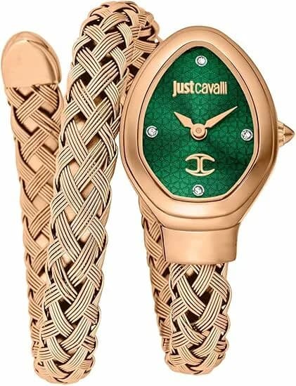 Just Cavalli JC1L264M0045 Stainless Steel Rose Gold and Green Dial Watch