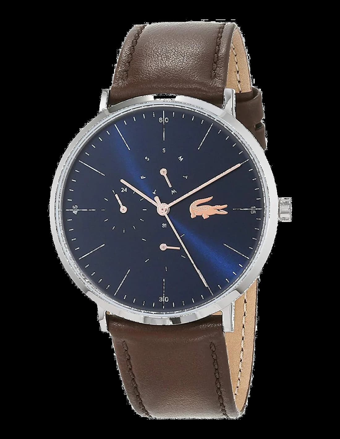 Lacoste 2010976 Silver Stainless Steel and Brown Leather Men's Watch