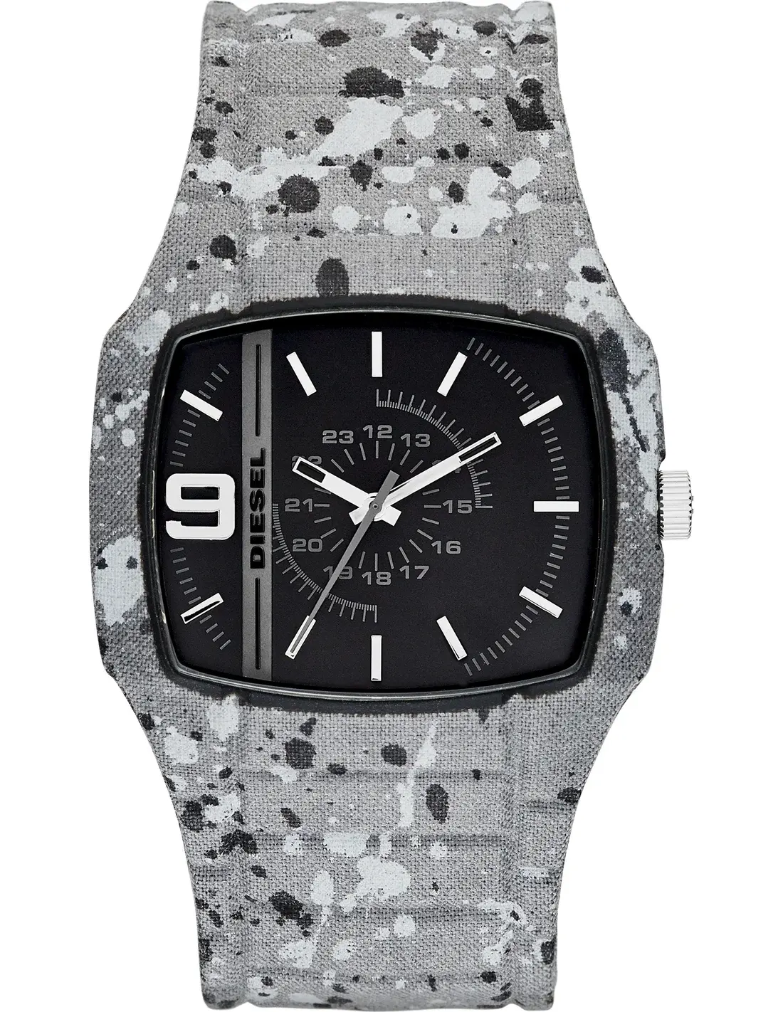 Montre Homme Diesel Trojan DZ1686 cadran noir bracelet silicone