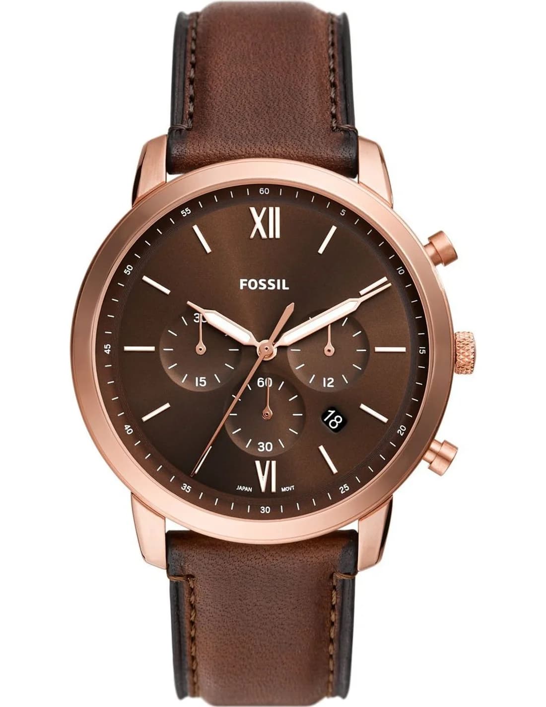 Montre Fossil FS6026 homme cadran marron bracelet cuir