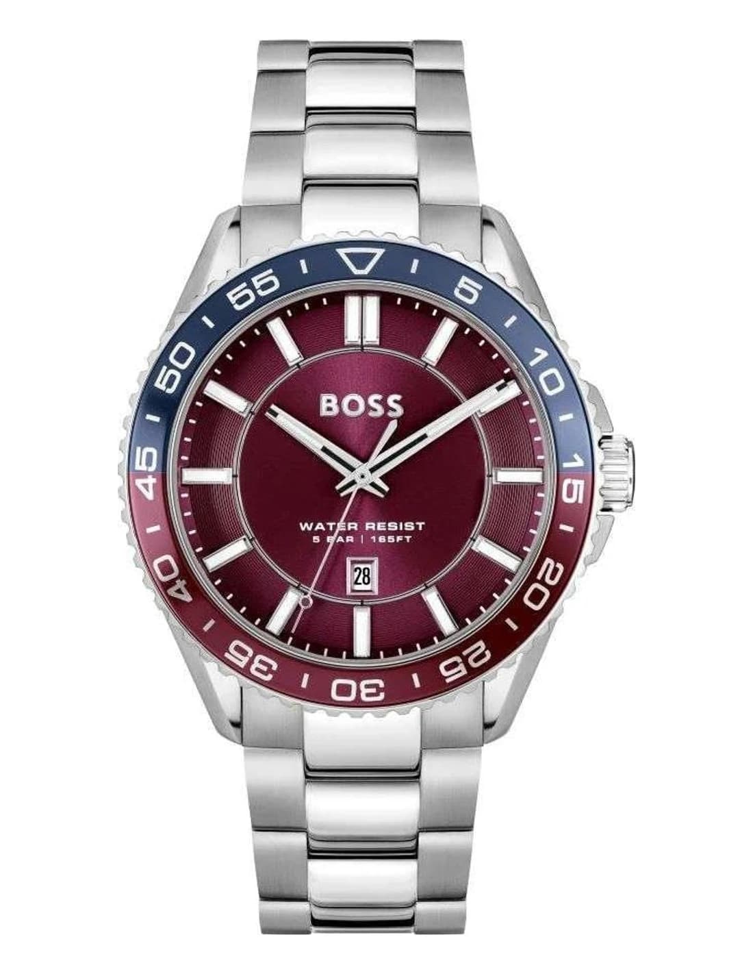 Montre Hugo Boss 1514209 homme cadran bordeaux bracelet acier