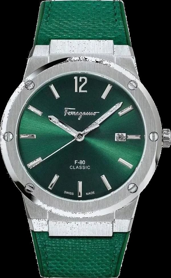 Salvatore Ferragamo SFDT00519 Stainless Steel and Green Silicone Men's Watch