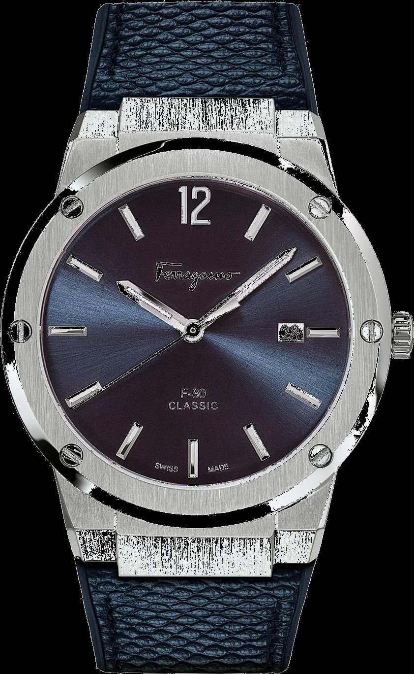 Salvatore Ferragamo SFDT00719 Stainless Steel and Blue Silicone Strap Men's Watch
