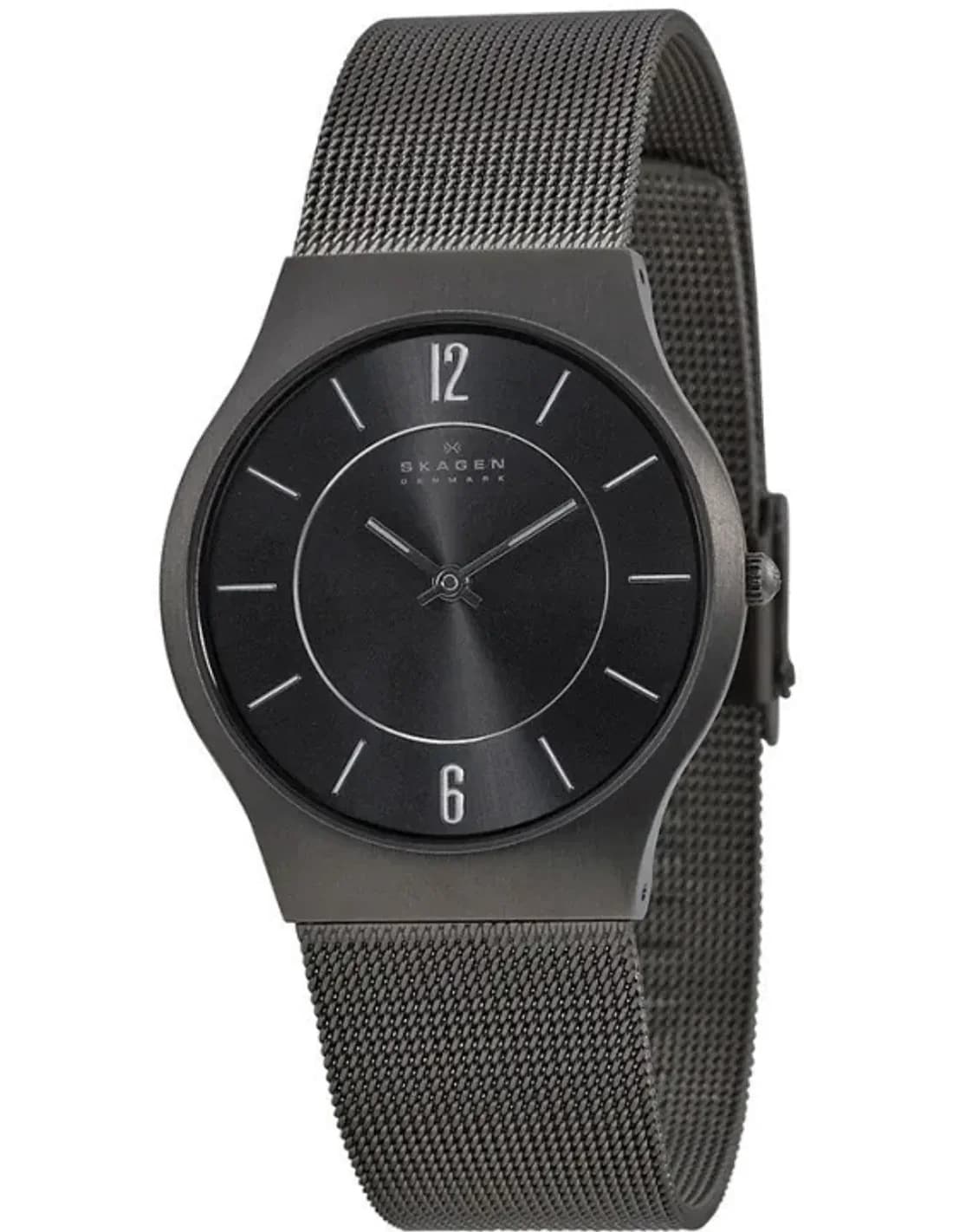 Skagen 233LTTM Titanium Black Men's Watch with Milanese Mesh