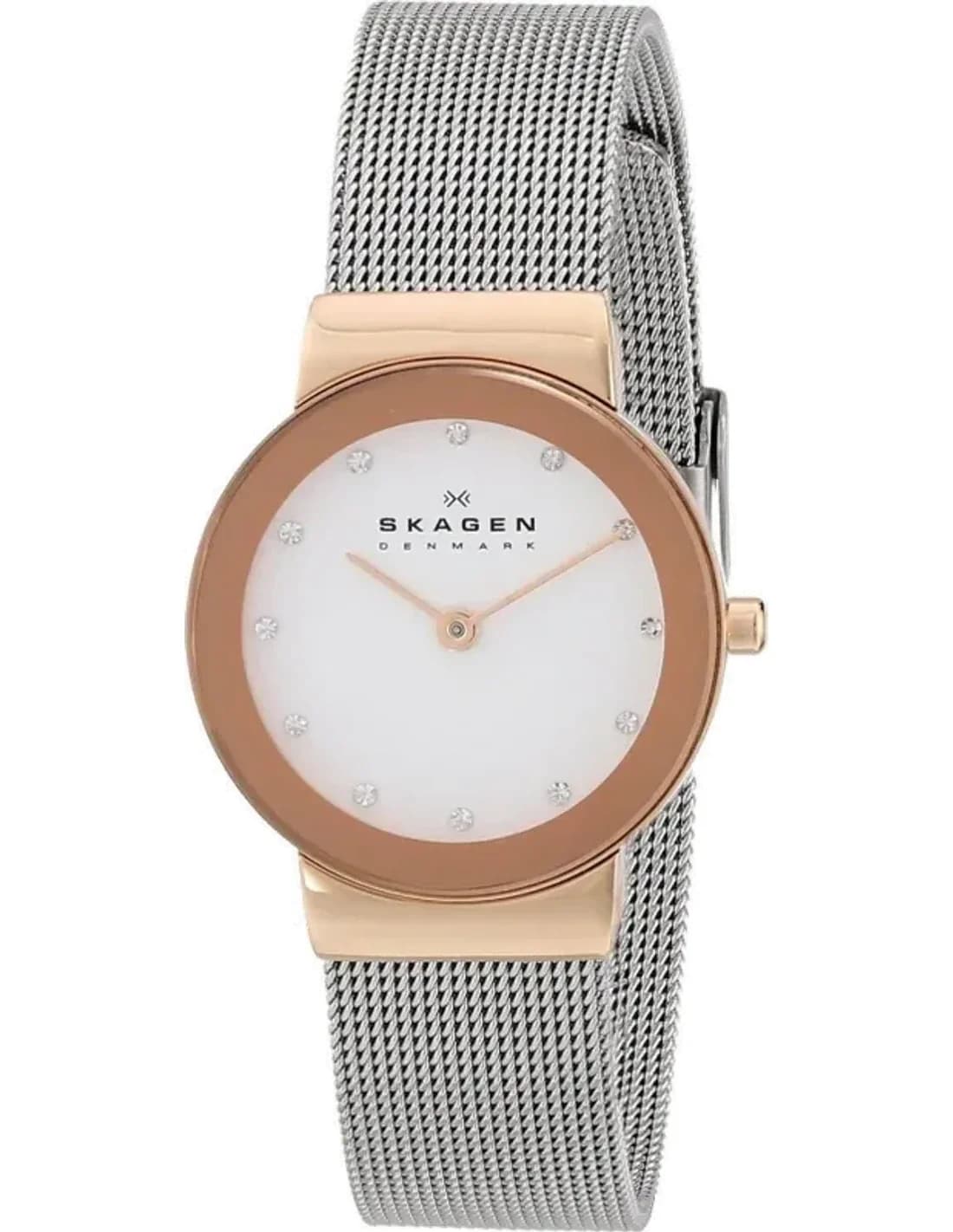 Skagen Freja 358SRSC Rose Gold Stainless Steel Milanese Mesh Women's Watch