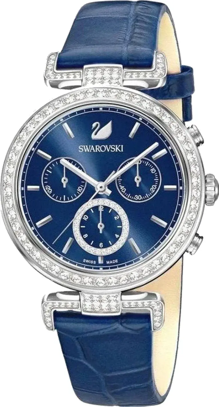 Swarovski 5479239 Chronograph Blue Leather and Crystals Women's Watch