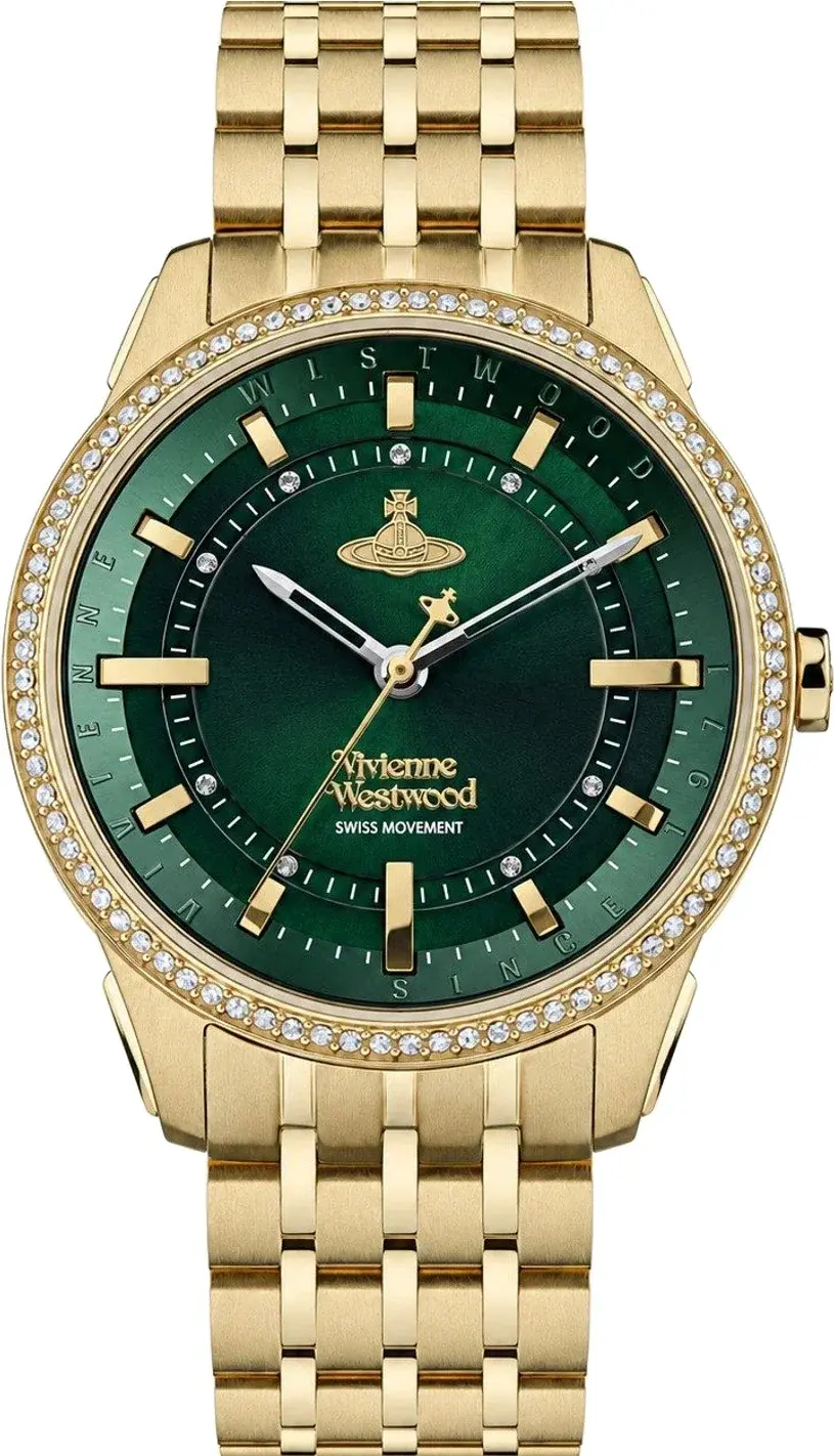 Vivienne Westwood East End VV262GRGD Gold Stainless Steel Bracelet Green Dial Women's Watch