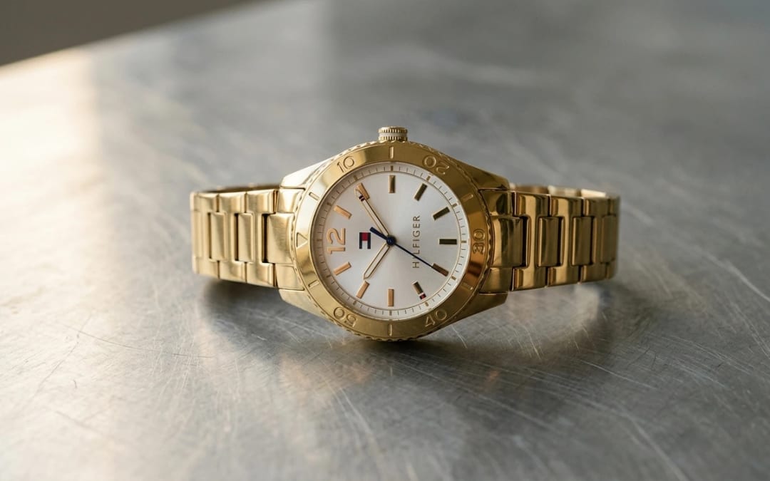 Macro cadran — Montre Tommy Hilfiger Or Femme : Le Guide Complet des Finitions Dorées