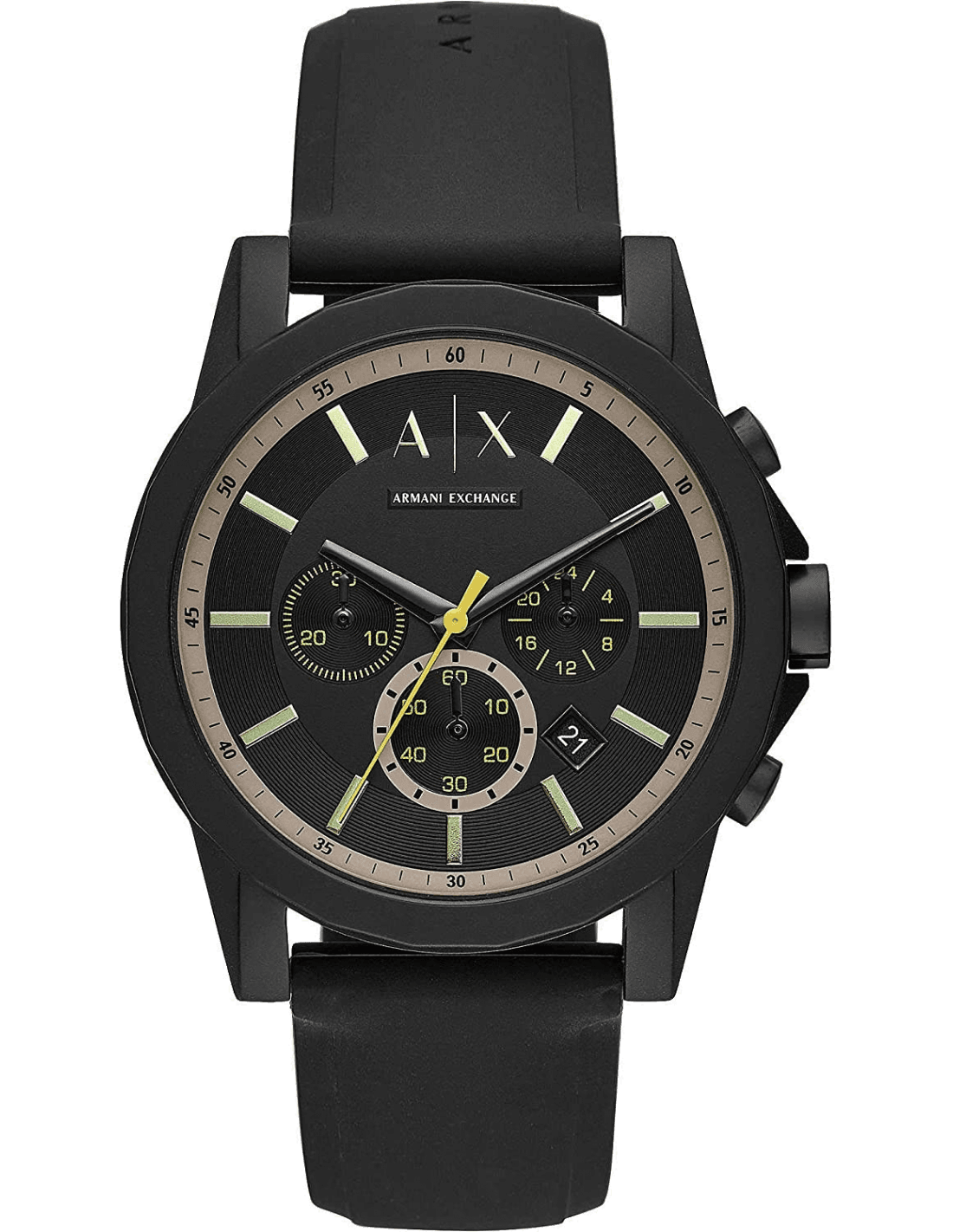Montre Homme Armani Exchange AX1343 en acier poli et silicone noir