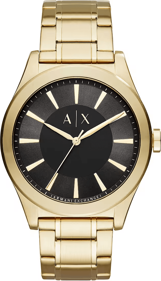 Montre Homme Armani Exchange Nico AX2328 bracelet acier doré cadran noir
