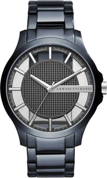 Montre Armani Exchange Dress AX2401 cadran transparent bracelet acier bleu
