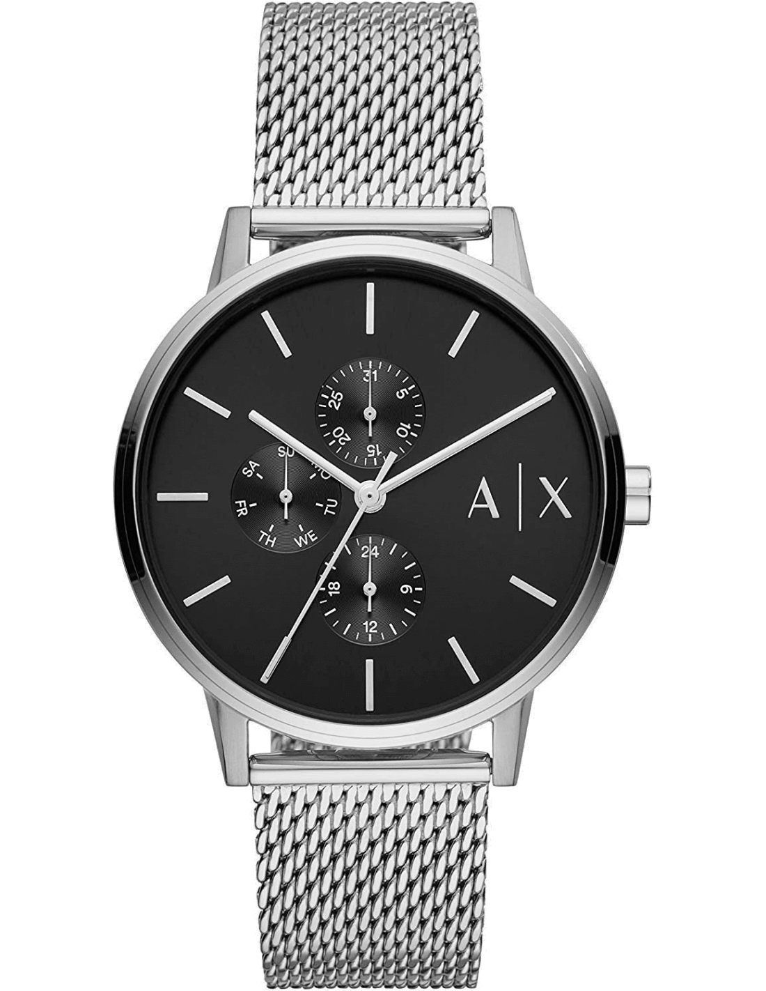 Montre Armani Exchange AX2714 en Acier Poli et Maille Milanaise
