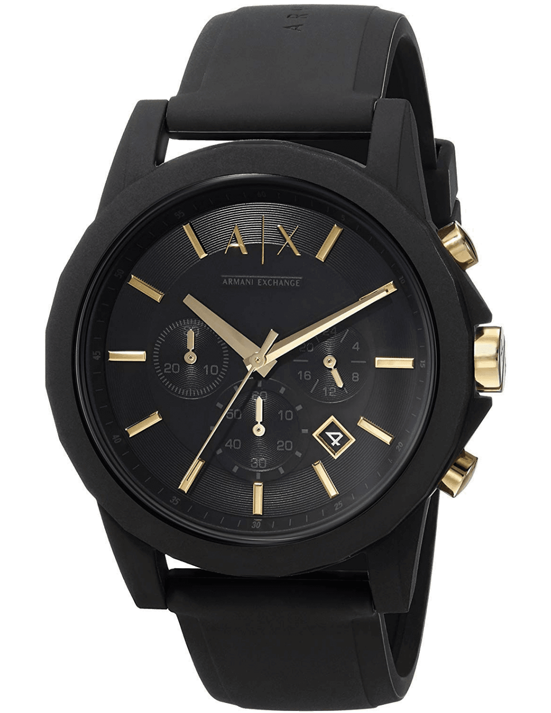 Montre Homme Armani Exchange Hampton AX7105 bracelet silicone noir