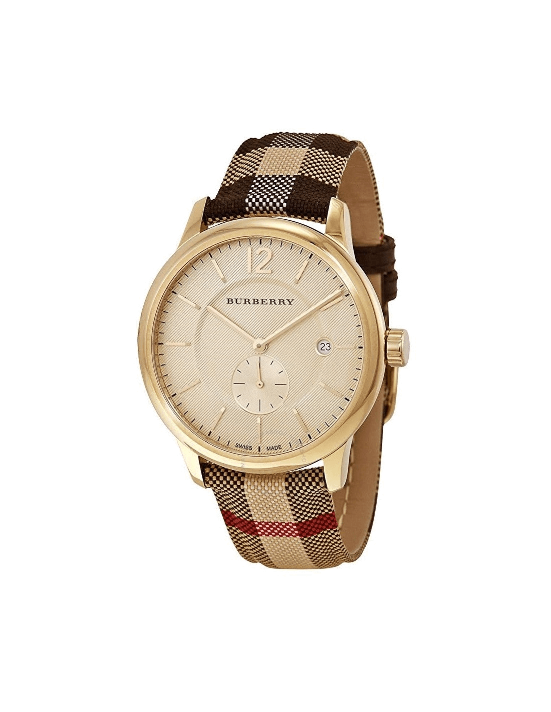 Montre Burberry Classic Round BU10001 ronde 40mm bracelet en cuir monogramme