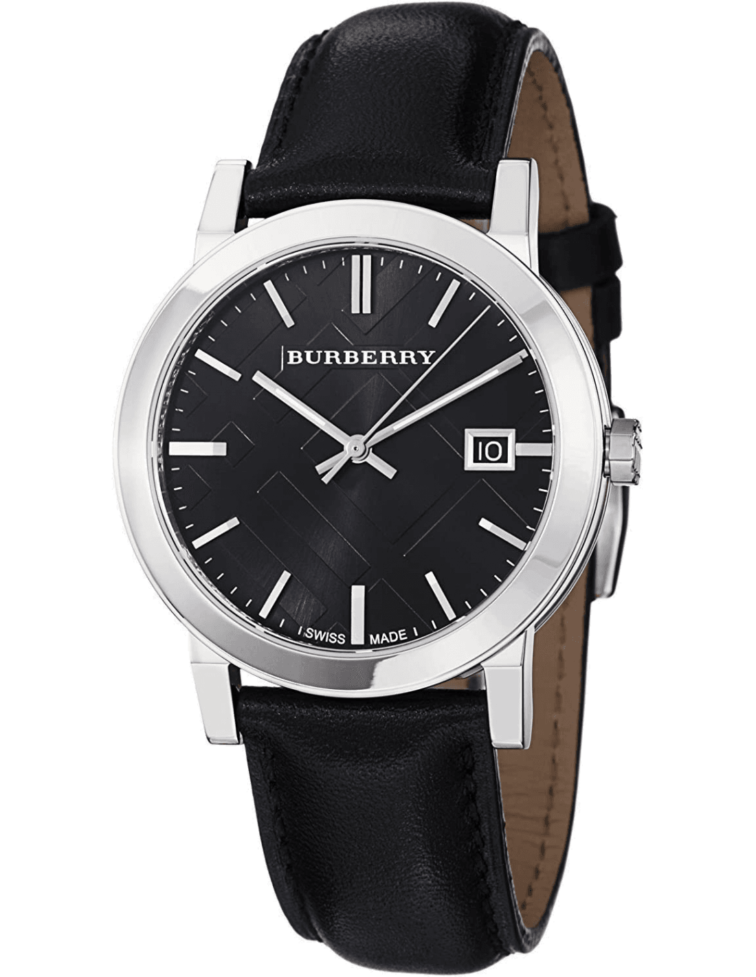 Montre Homme Burberry BU9009 ronde bracelet en cuir noir