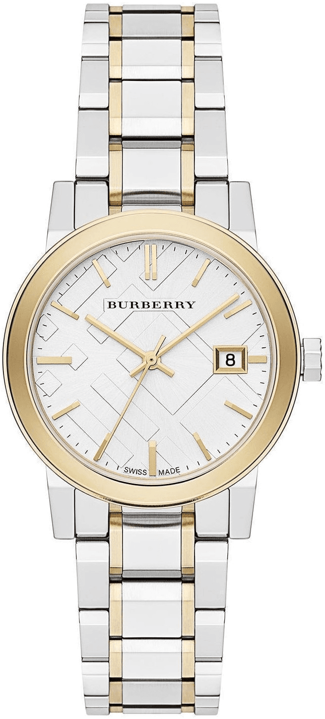 Montre Femme Burberry BU9115 The City Acier Bicolore Cadran Check