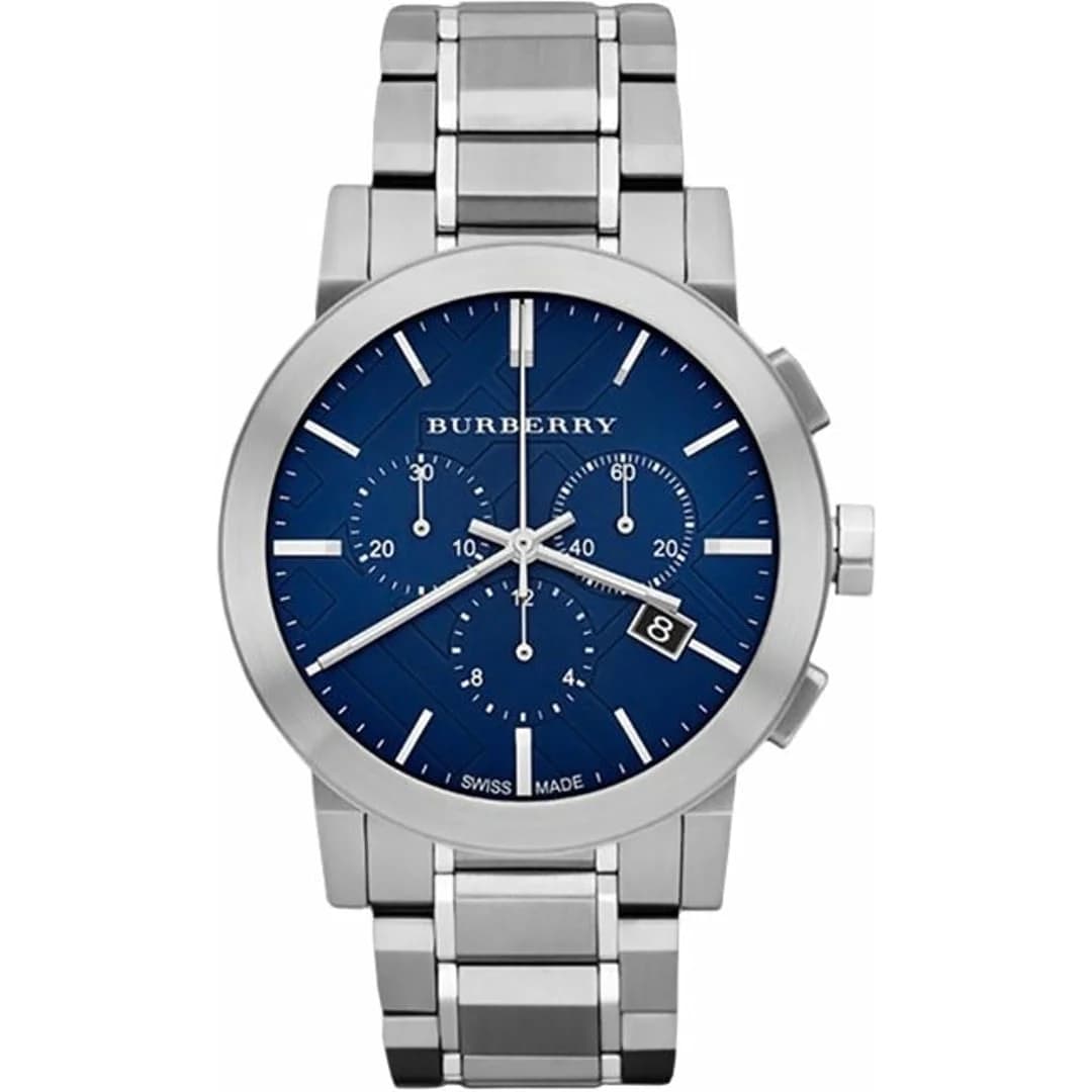Montre Homme Burberry BU9363 Chronomètre Acier Cadran Bleu