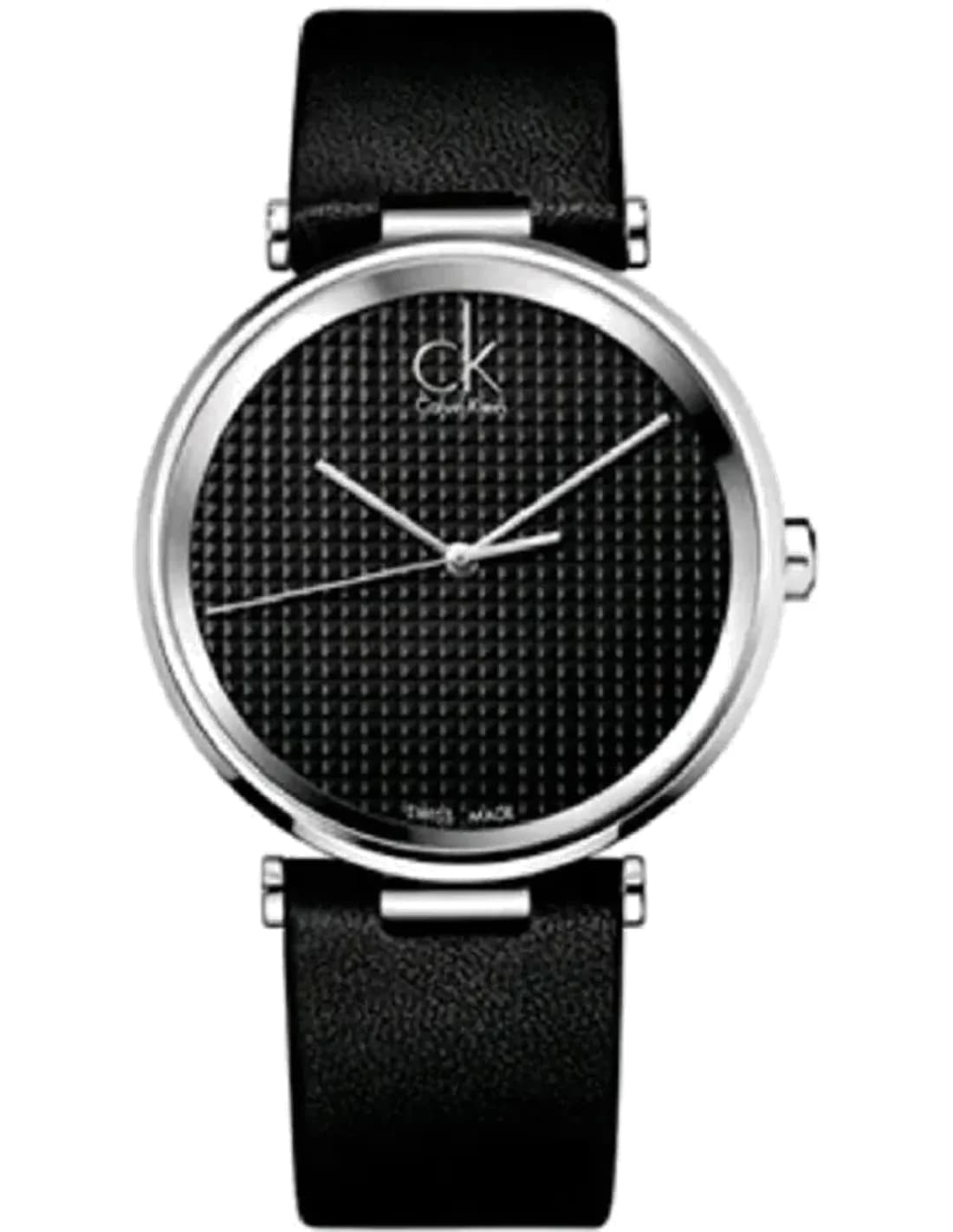 Montre Homme Calvin Klein Sight K1S21102 quartz cadran noir bracelet cuir noir