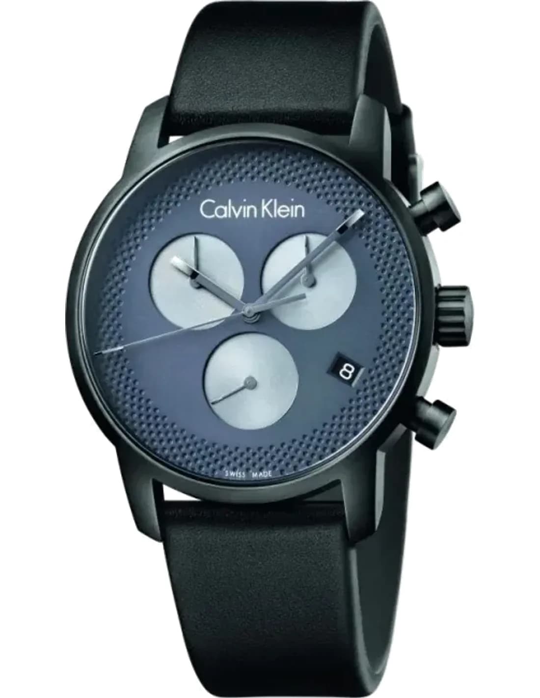 Montre Homme Calvin Klein City K2G177C3 Quartz chronographe cadran bracelet en cuir noir