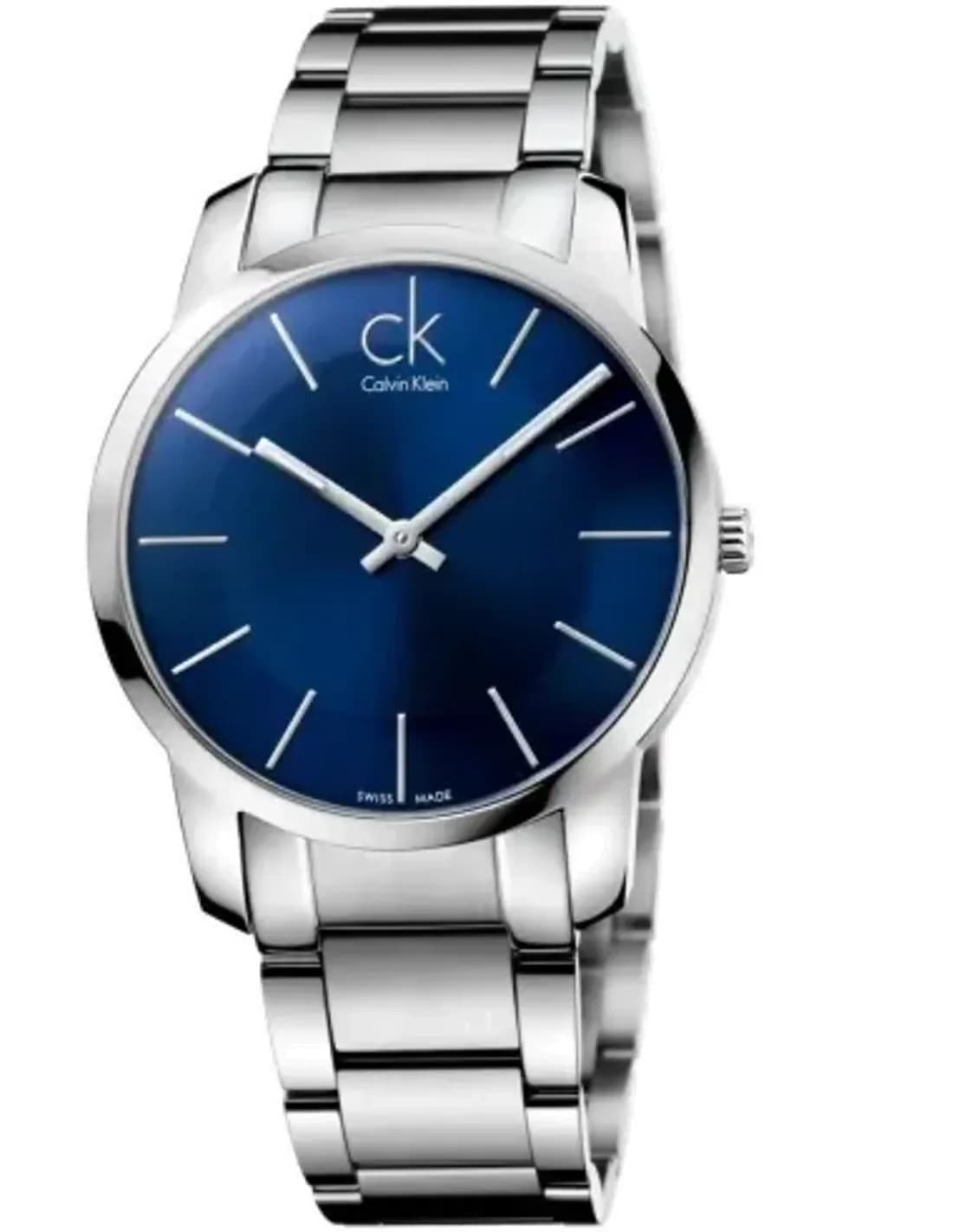 Montre Homme Calvin Klein City K2G2114N en acier cadran bleu
