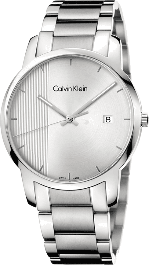 Montre Homme Calvin Klein City K2G2G14X Quartz Cadran argenté Bracelet en acier inoxydable argenté
