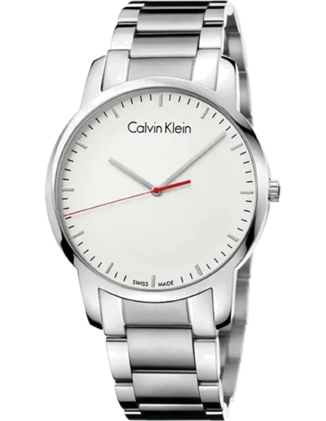Montre Homme Calvin Klein City K2G2G1Z6 Quartz cadran argenté bracelet en acier inoxydable argenté