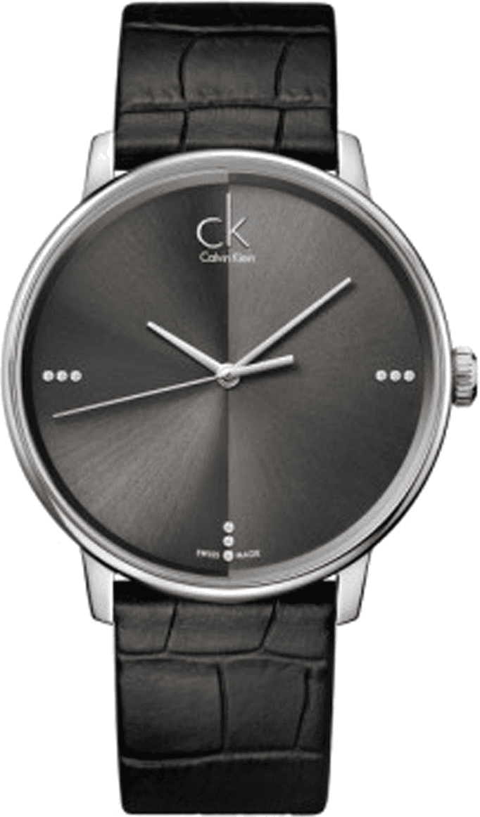 Montre Homme Calvin Klein Accent K2Y2X1CU bracelet cuir noir