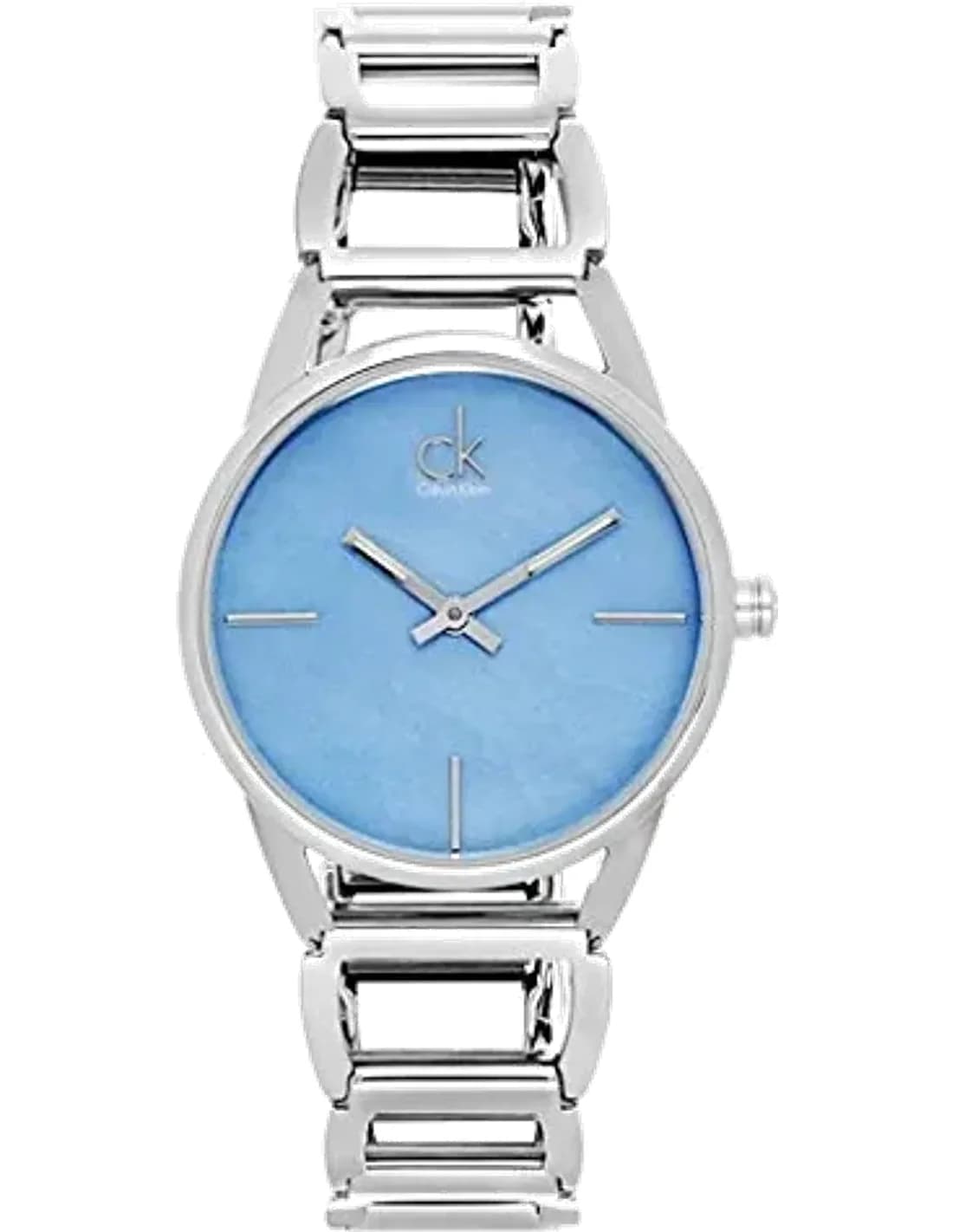 Montre Femme Calvin Klein Stately K3G2312N cadran quartz bleu nacre bracelet acier inoxydable argent