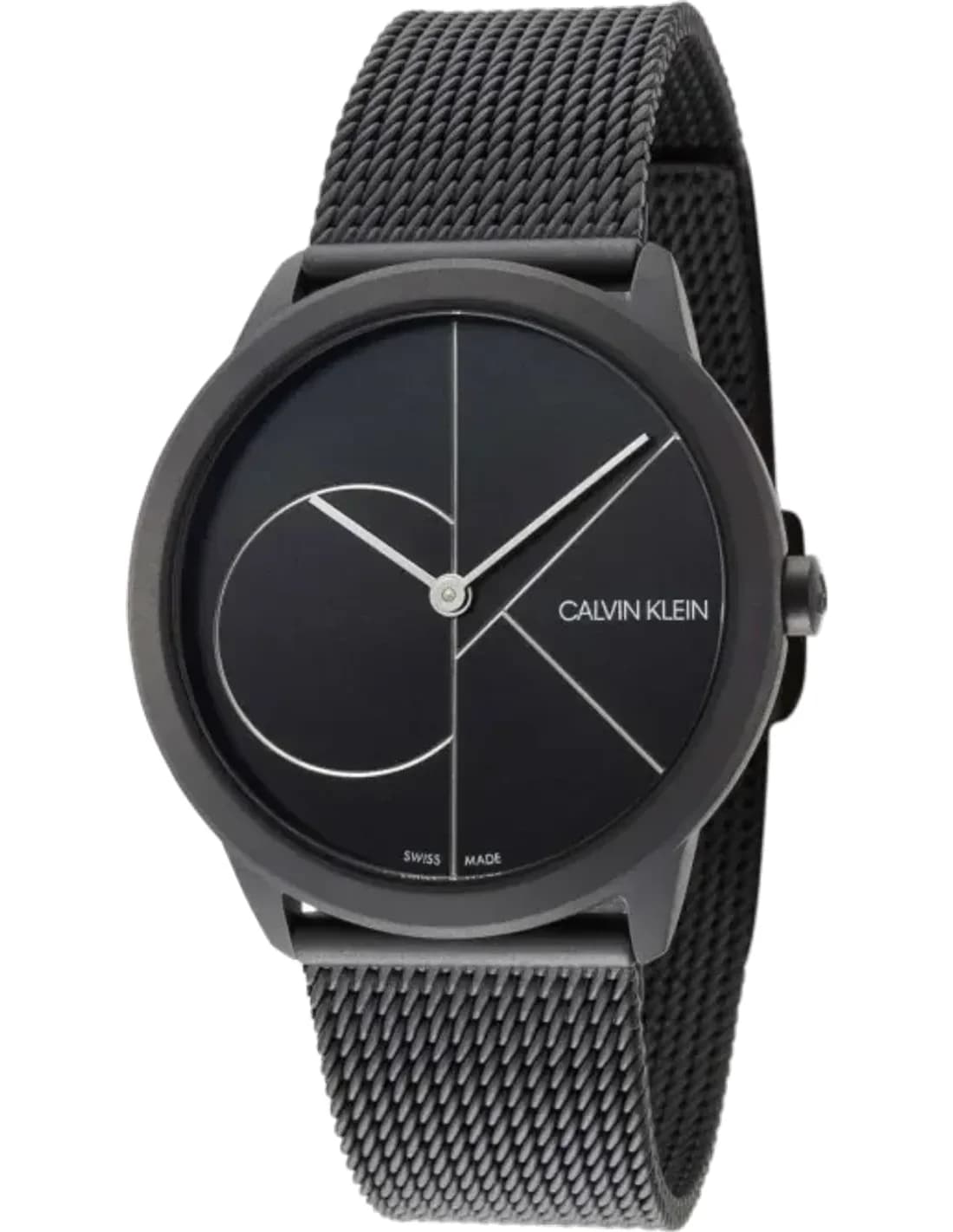 Montre Femme Calvin Klein Minimal K3M5245X quartz cadran noir bracelet maille en acier inoxydable noir