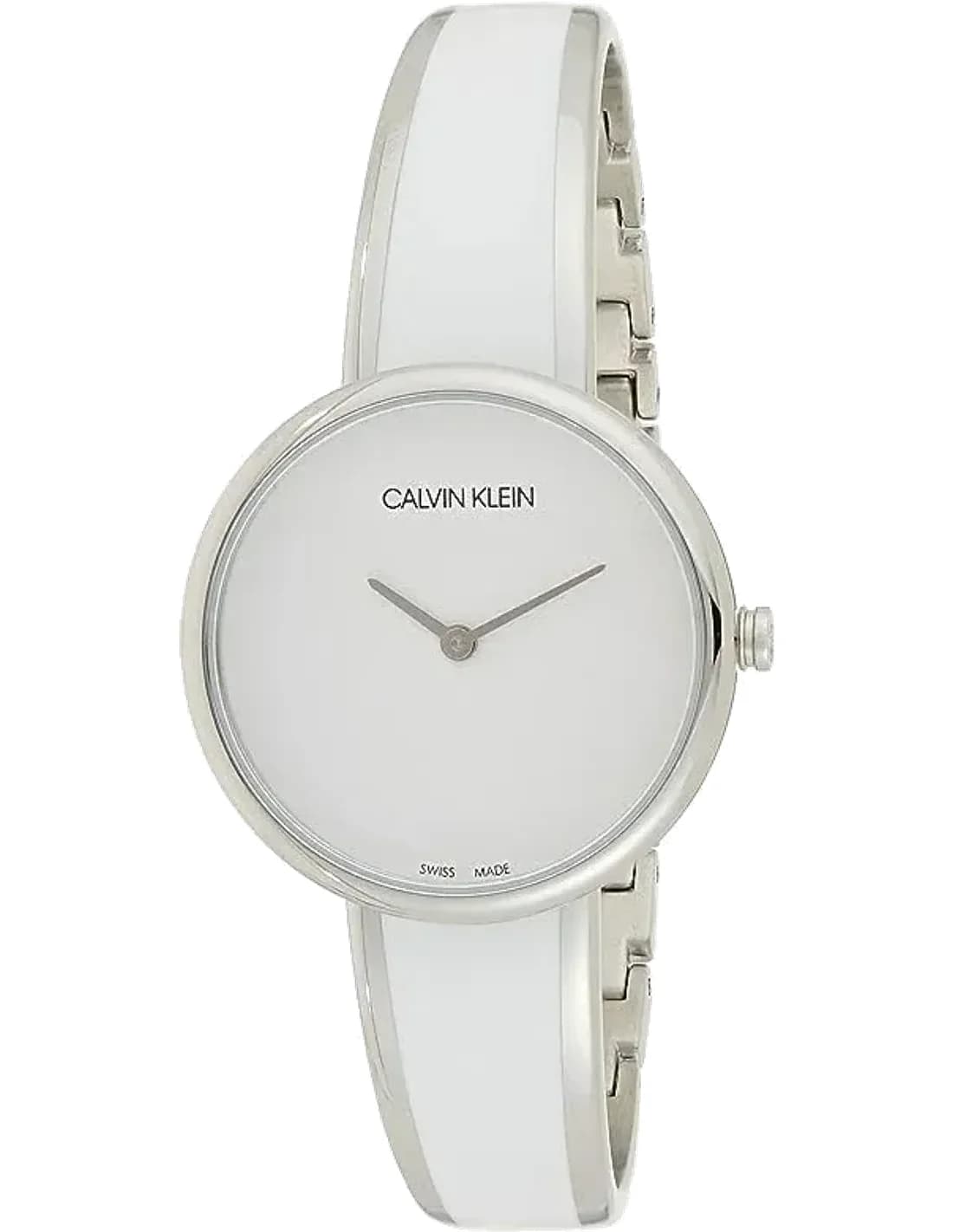 Montre Femme Calvin Klein Seduce K4E2N116 quartz cadran blanc bracelet en acier inoxydable blanc bicolore