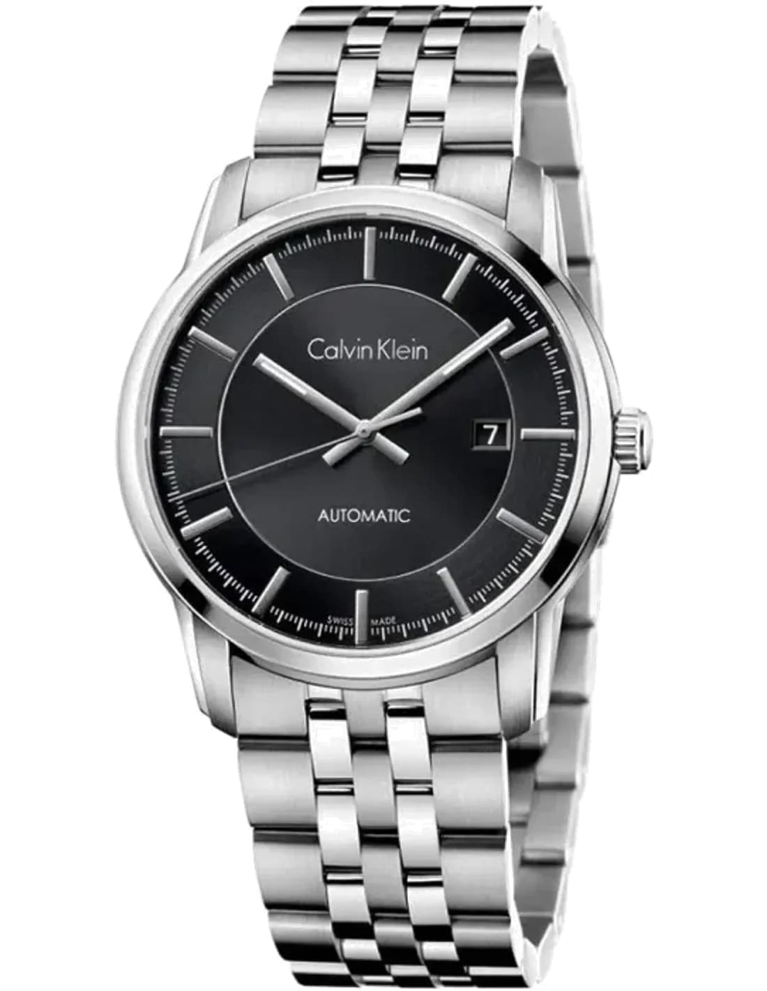 Montre Homme Calvin Klein Infinite K5S34141 automatique cadran noir bracelet en acier inoxydable argenté