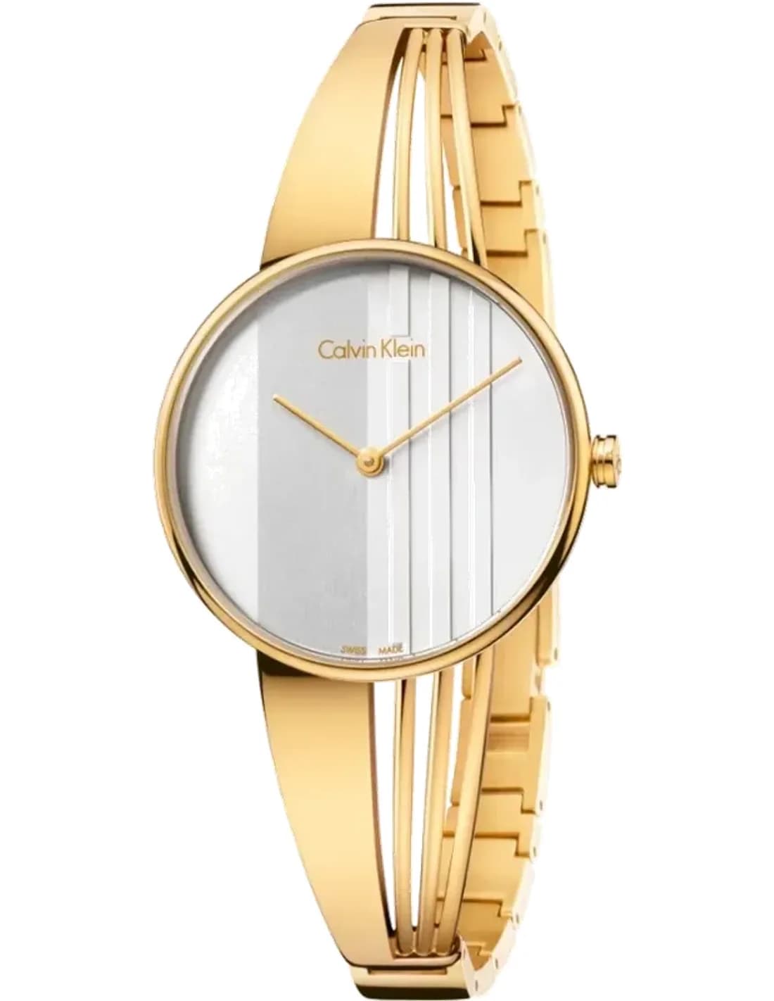 Montre Femme Calvin Klein Drift K6S2N516 quartz cadran blanc bracelet en acier inoxydable doré