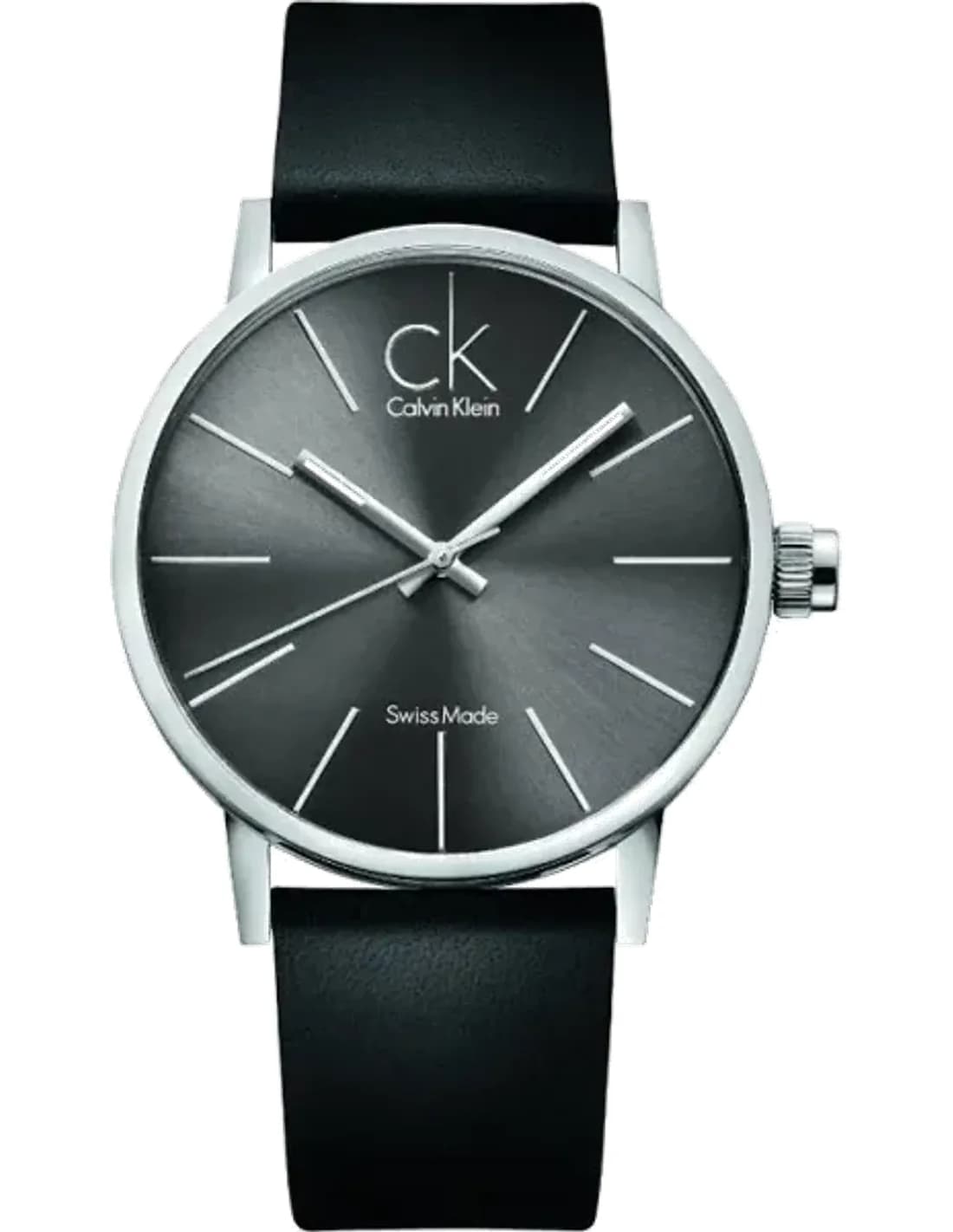 Montre Homme Calvin Klein Post Minimal K7621107 quartz cadran noir bracelet en cuir noir