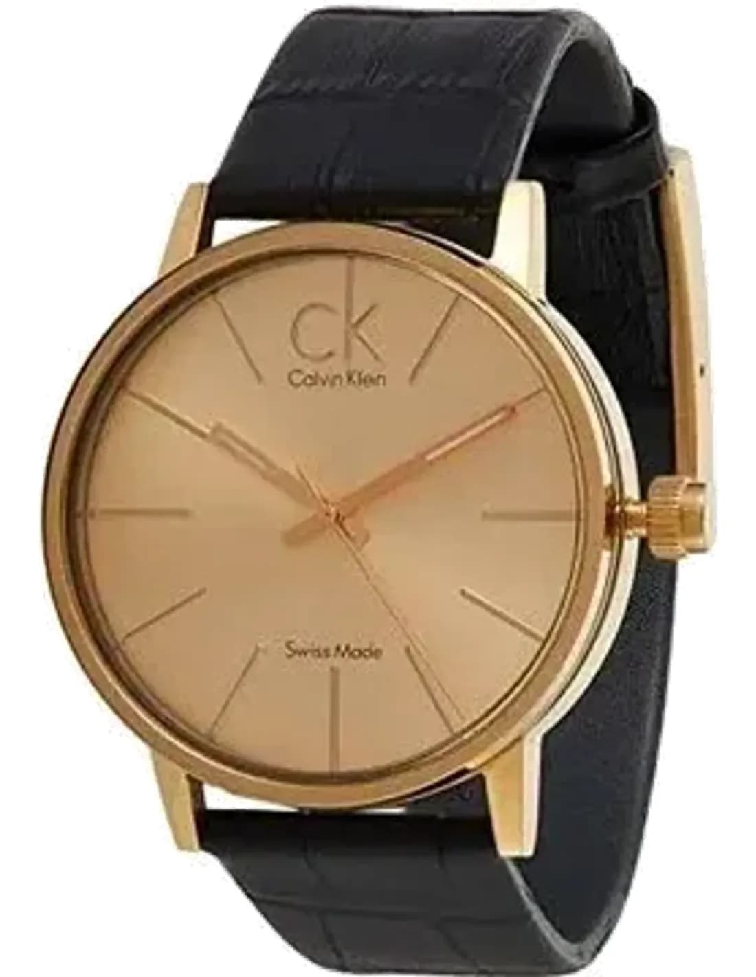 Montre Homme Calvin Klein Post Minimal K7621501 quartz cadran doré bracelet en cuir noir