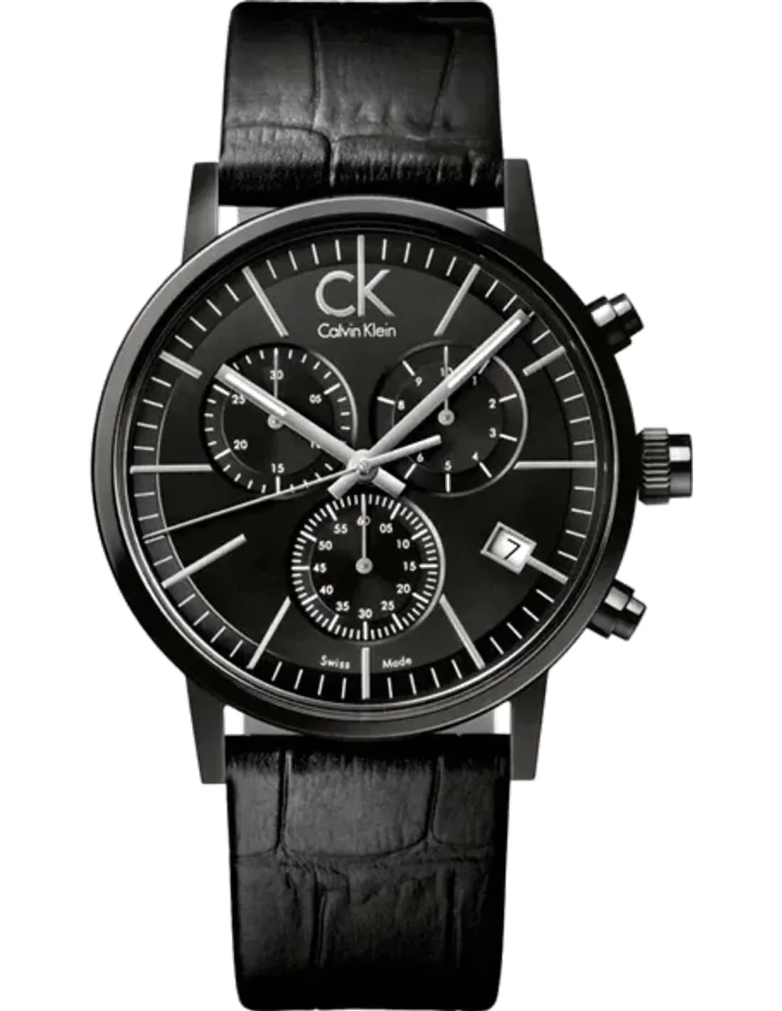 Montre Calvin Klein K7627401 Chronographe en Cuir Noir 42mm