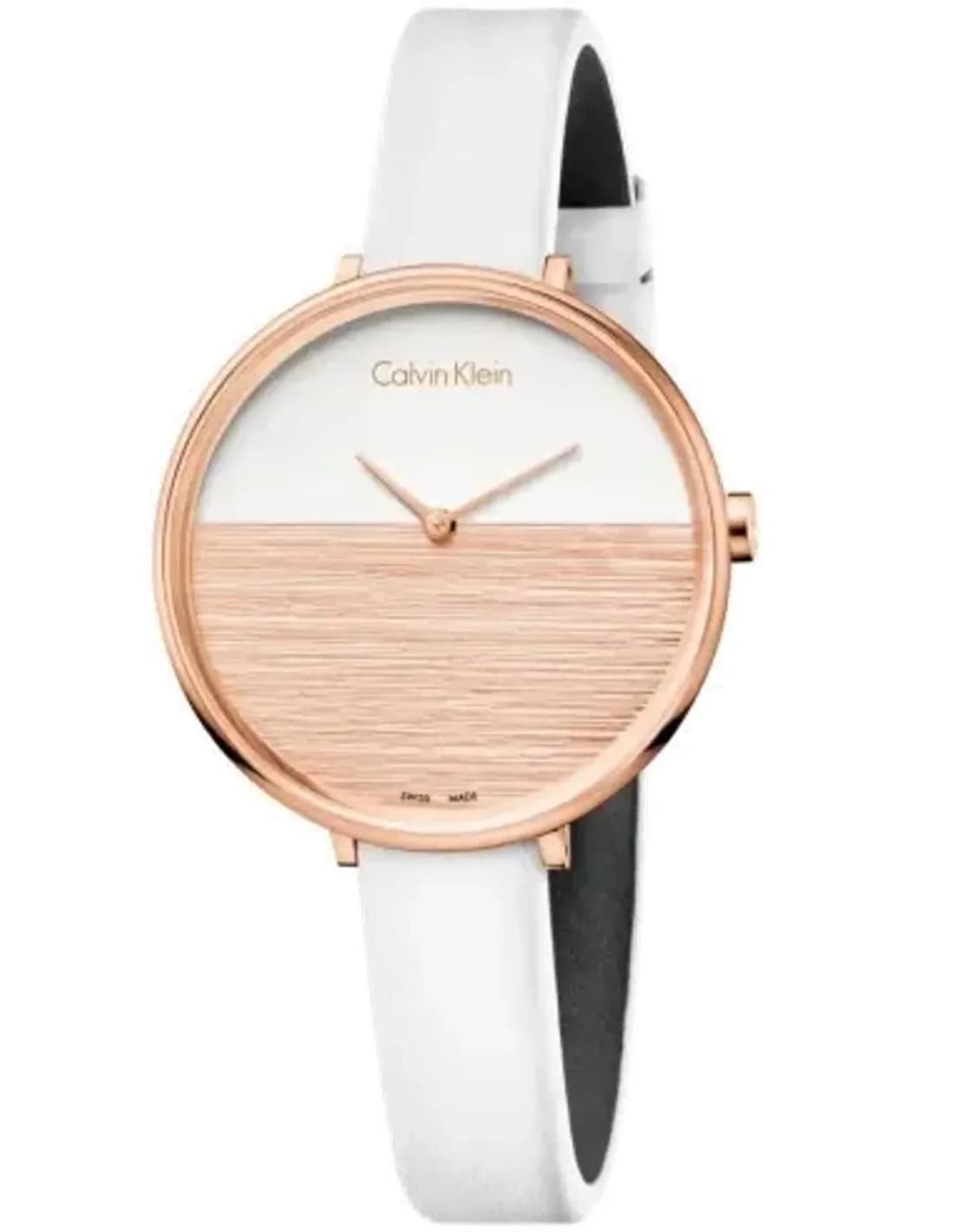 Montre Femme Calvin Klein Rise K7A236LH Cuir blanc