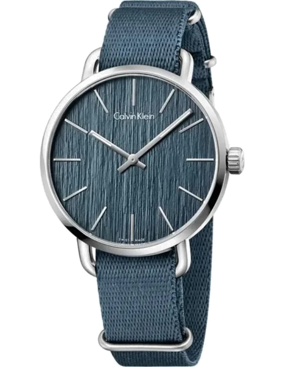 Montre Homme Calvin Klein Even K7B211WL quartz cadran bleu bracelet tissu bleu