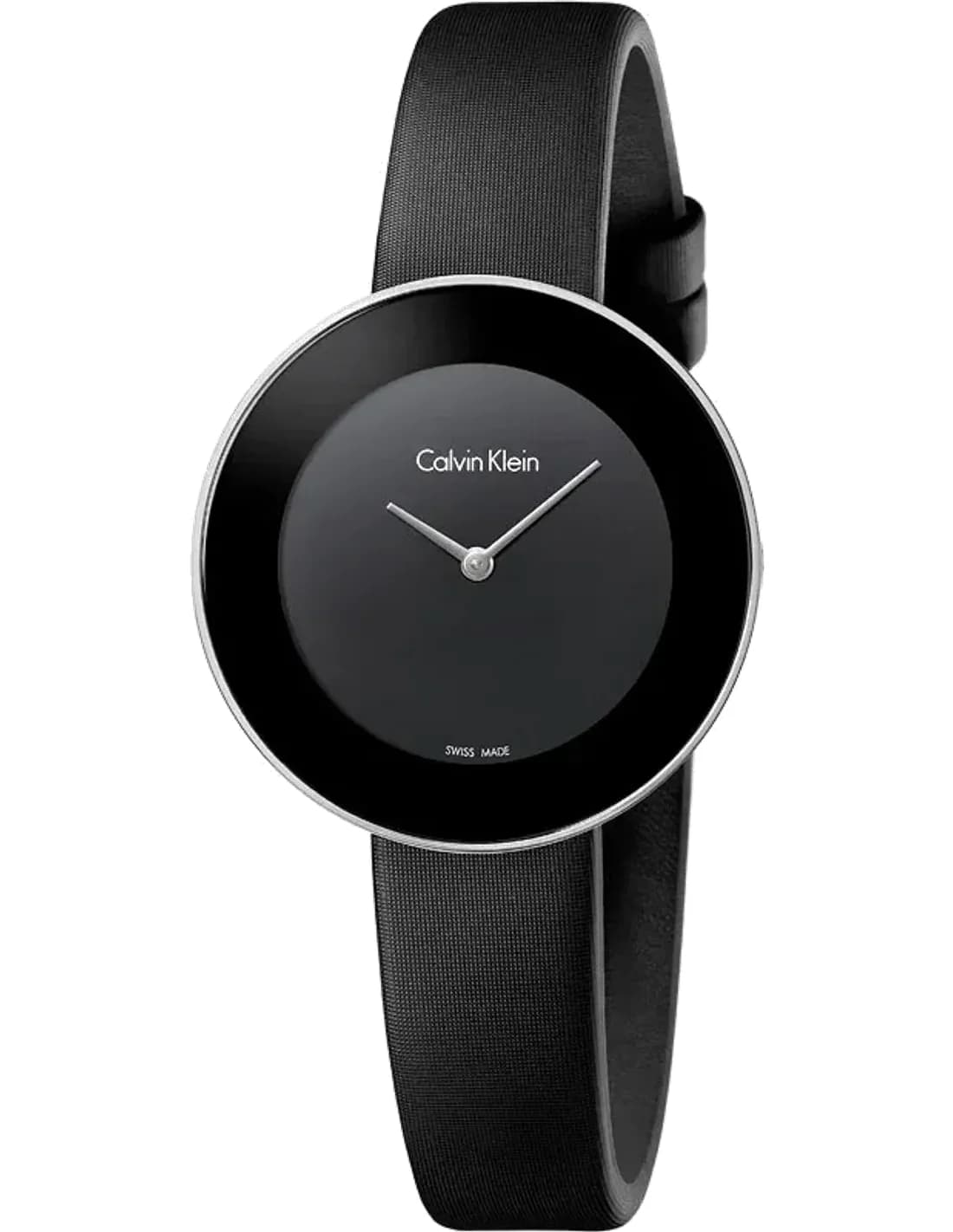 Montre Femme Calvin Klein Chic K7N23CB1 quartz cadran noir bracelet cuir noir