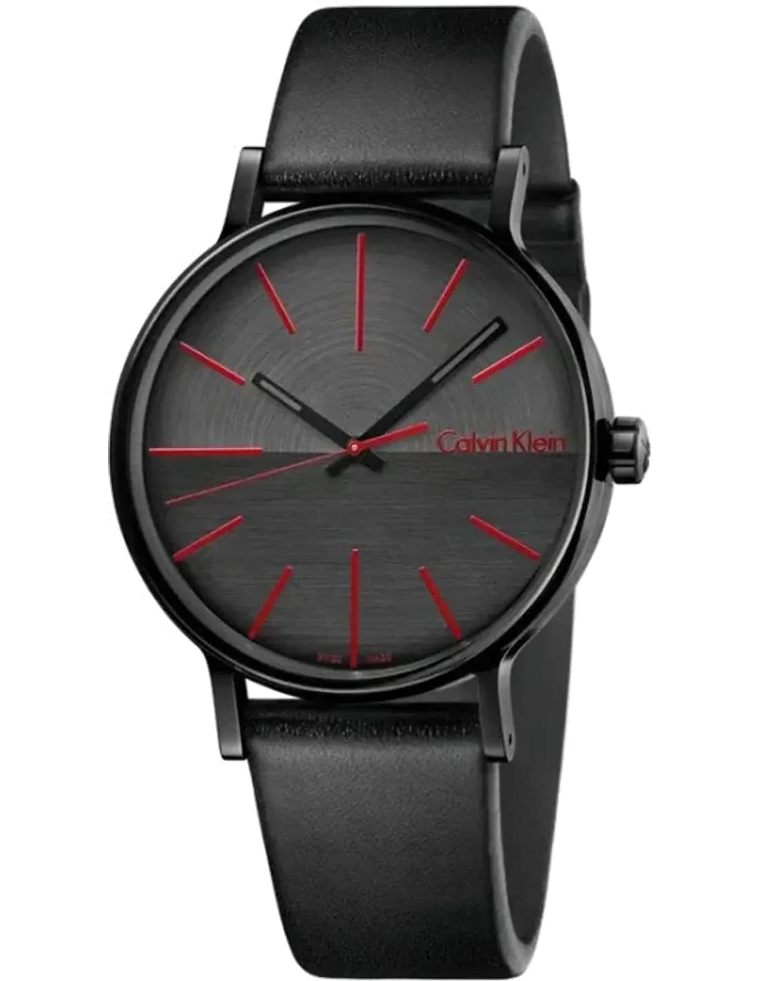 Montre Homme Calvin Klein Boost K7Y214CY quartz cadran noir bracelet cuir noir