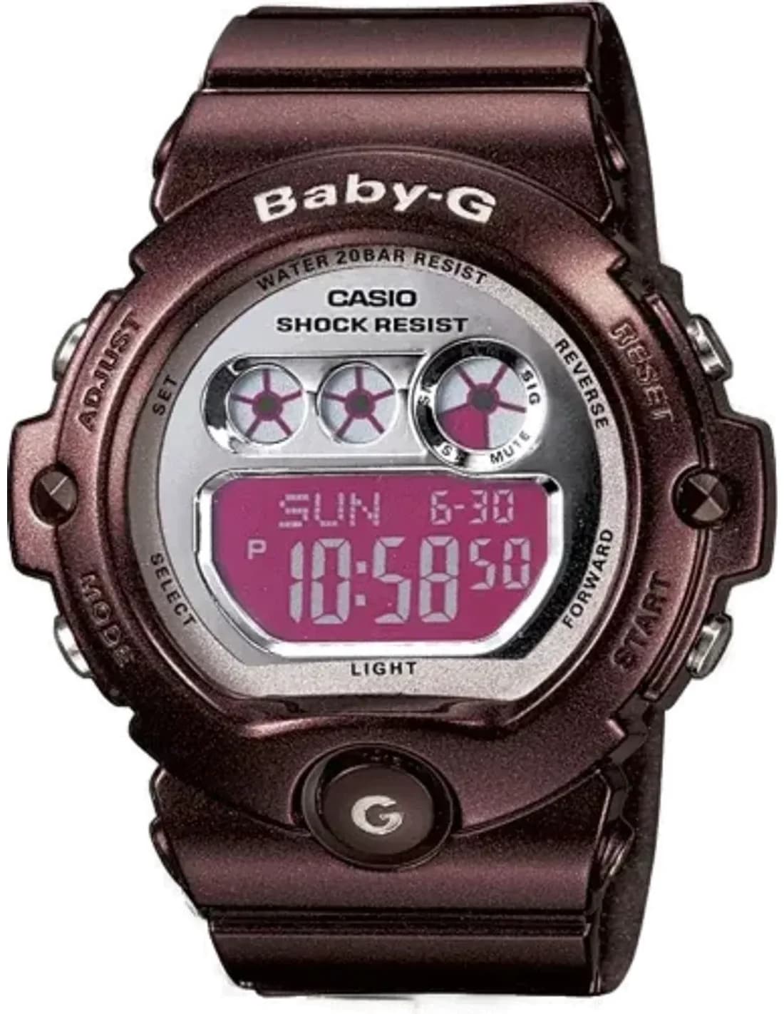 Montre Femme Casio Baby-G BG-6900-4ER Bracelet Résine Bordeaux