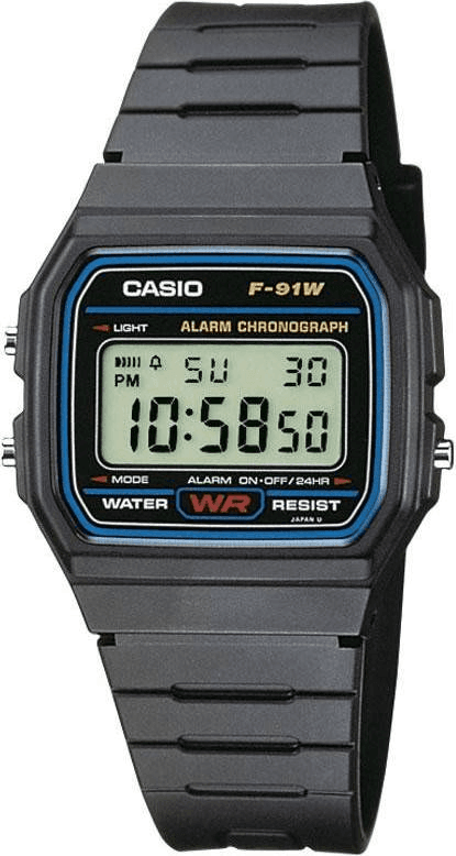 Montre Homme digitale Casio Vintage F-91W-1YEF résine noire