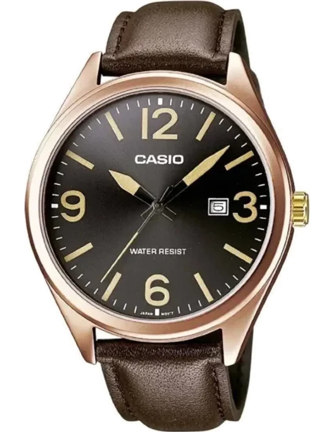 Montre Homme Casio Collection MTP-1342L-1B2EF Bracelet Cuir Marron