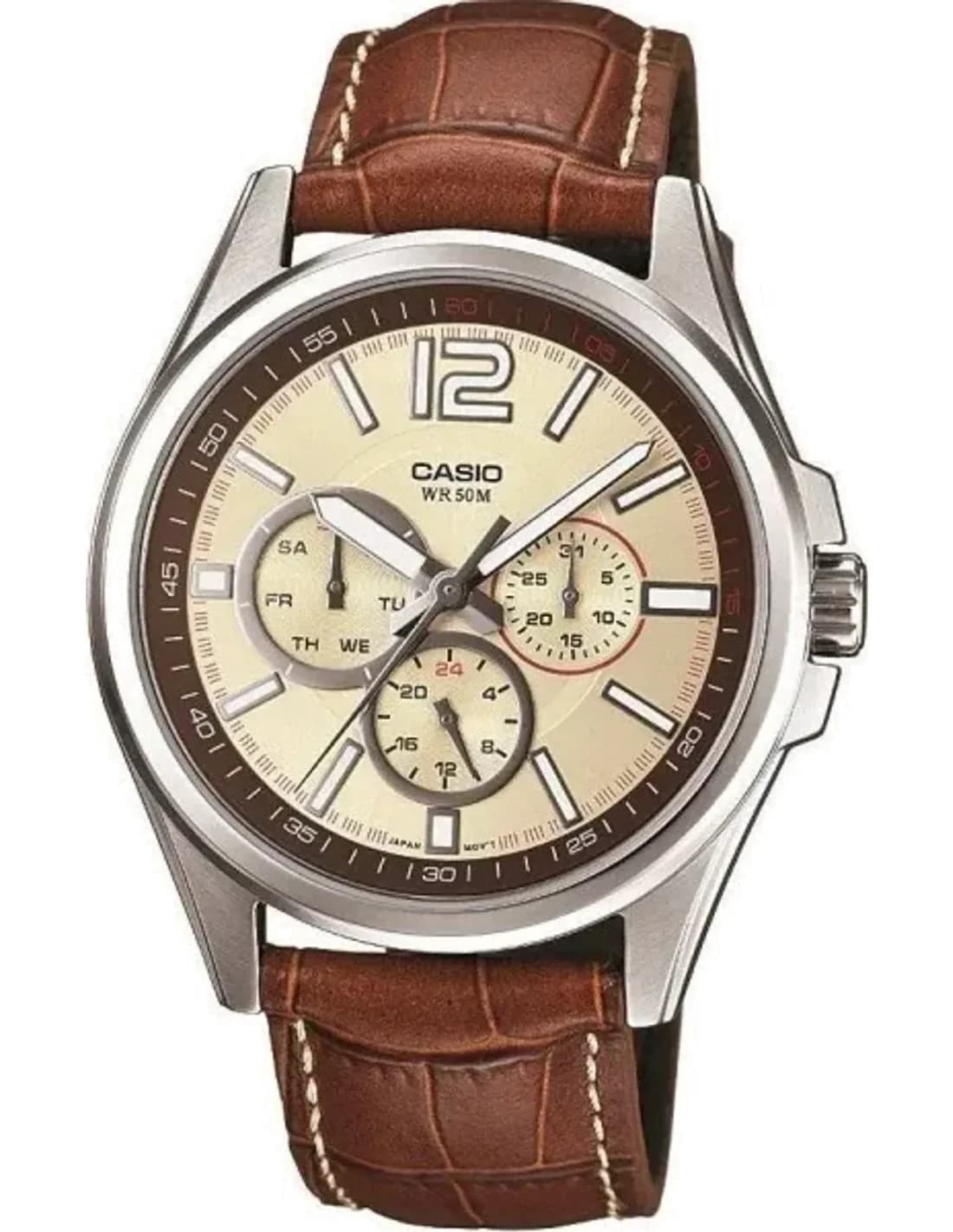 Montre Homme Casio Collection MTP-1355L-9AVEF Bracelet Cuir Marron
