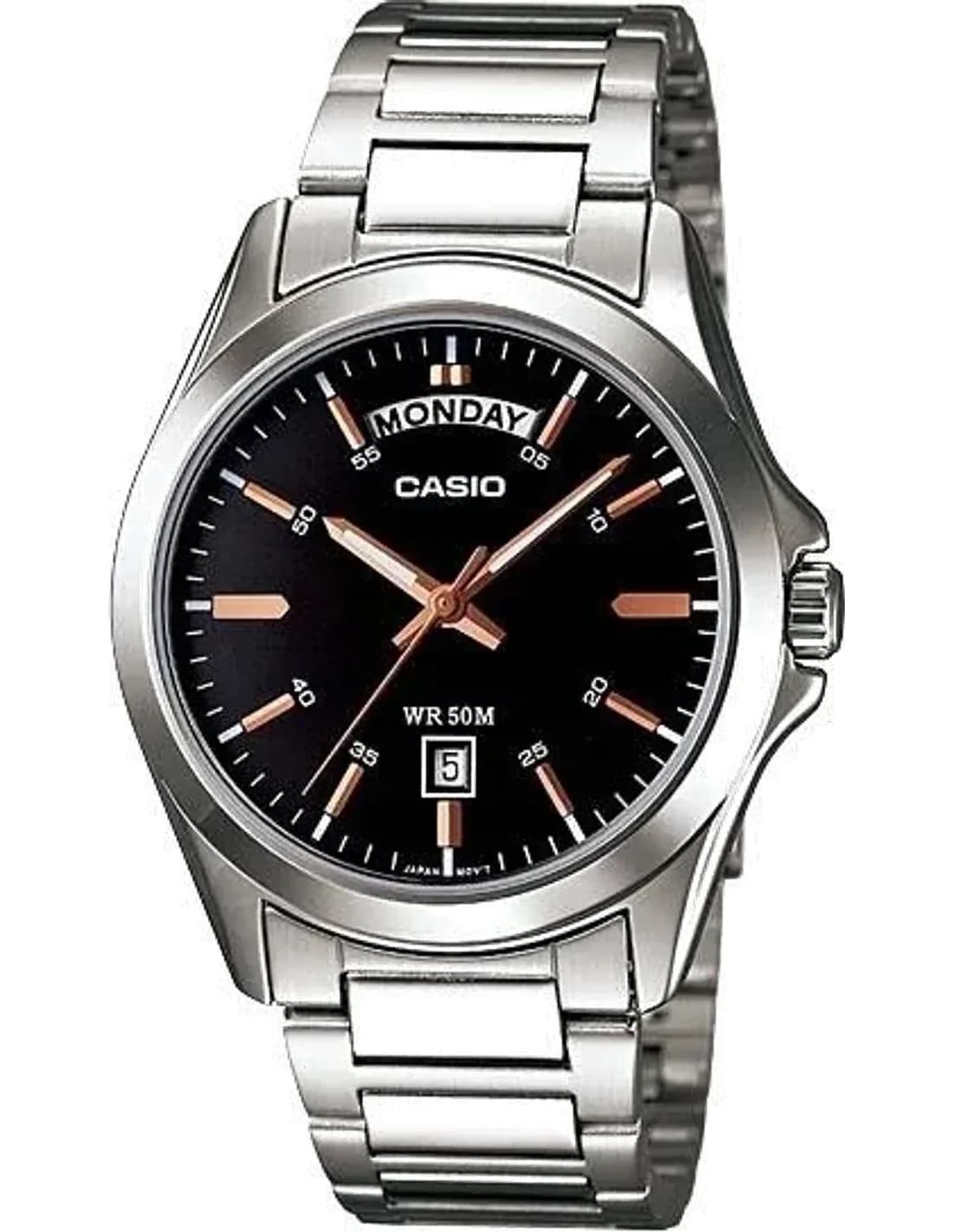 Montre Homme Casio Collection MTP-1370D-1A2 Argent Index or rose