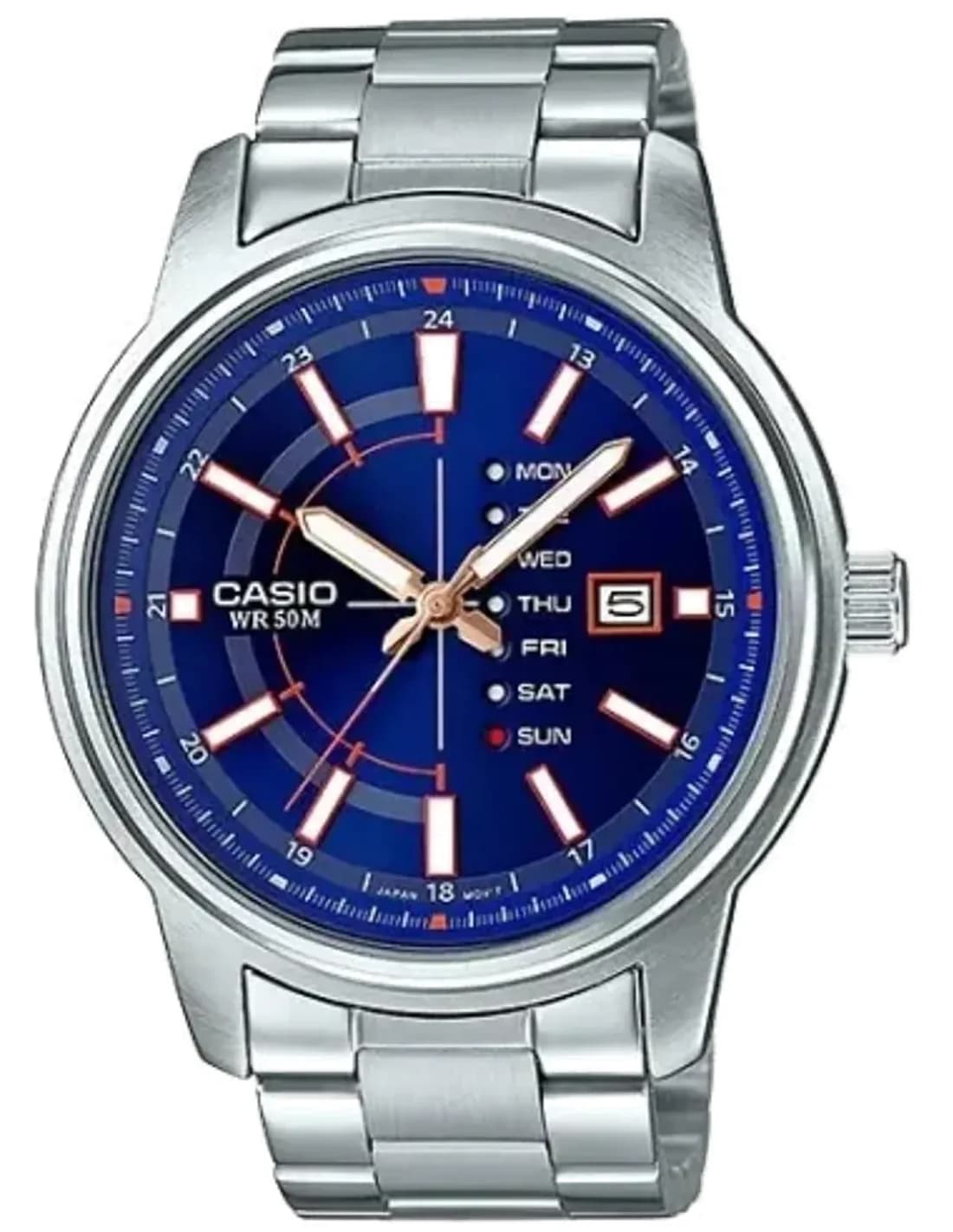 Montre Homme Casio Collection MTP-E128D-2AV Argent cadran bleu