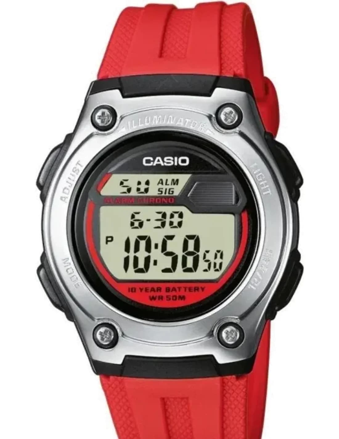 Montre Femme Casio Collection W-211-4AVES Rouge